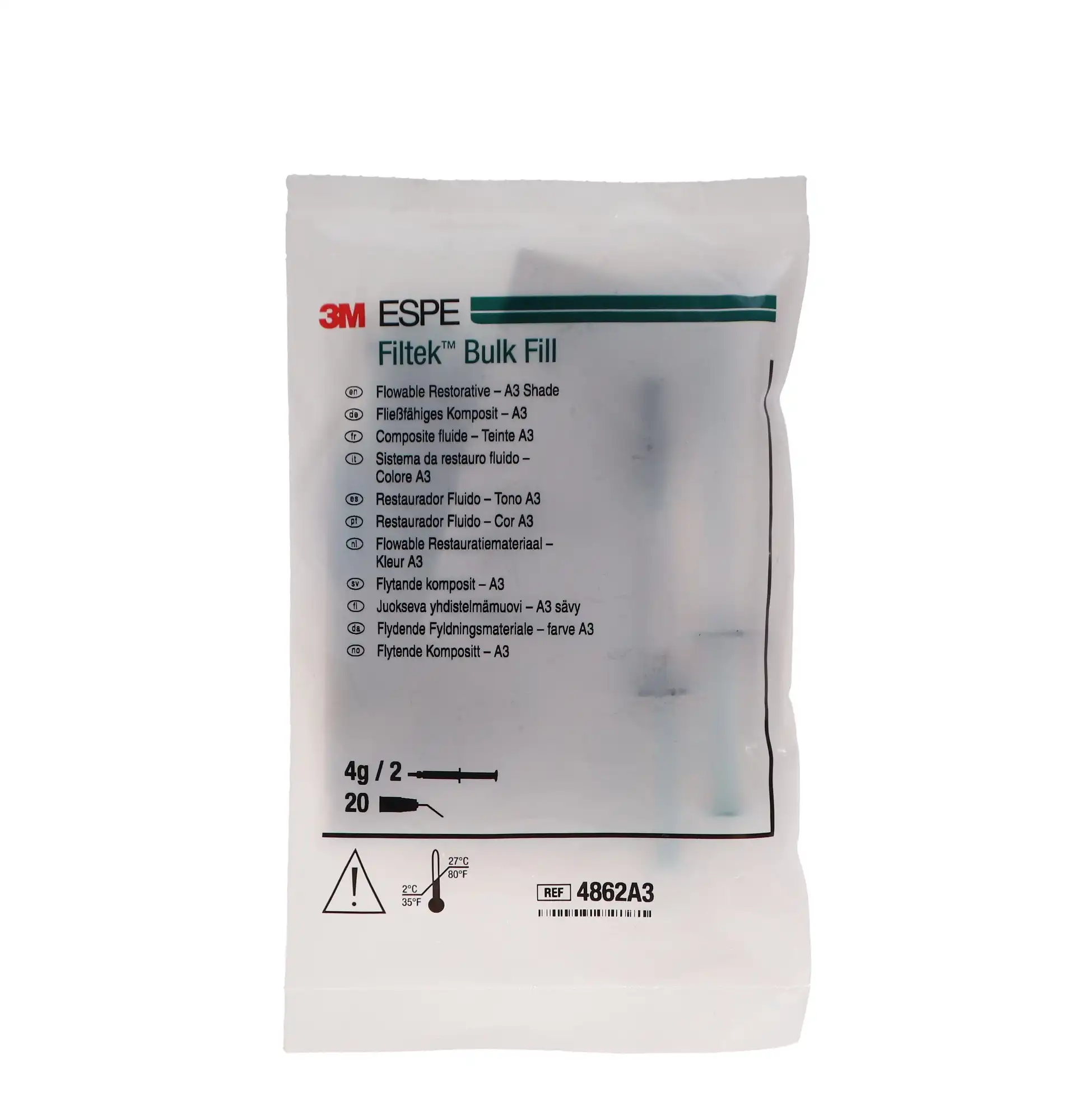 3M Filtek Bulk Fill Flowable Restorative Syringe Refill, Shade A3, 2 x 2g Syringes, 20 Tips, 4862A3 thumbnail 12