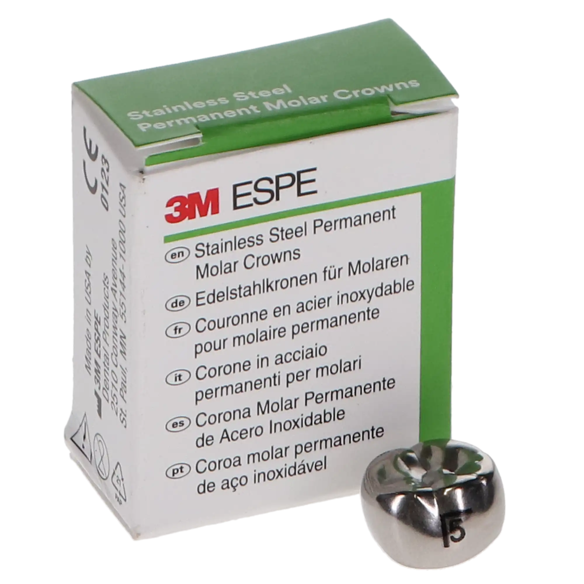 3M™ ESPE™ Stainless Steel Permanent Molar Crown, Size 6LL5, Lower Left First Permanent Molar, 5/Box thumbnail 8