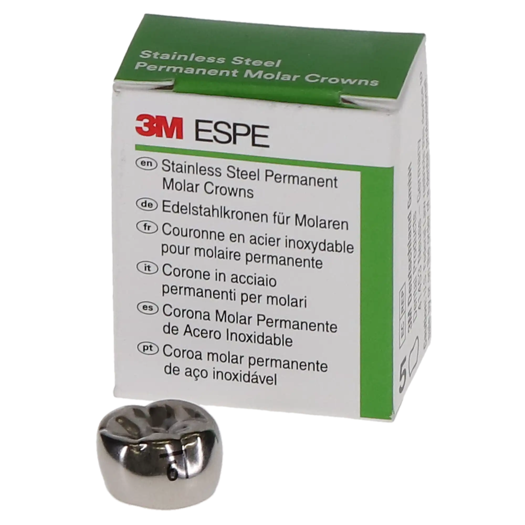 3M™ ESPE™ Ion Ni-Chro Stainless Steel Permanent Molar Crown, Size 6LR6, Lower Right First Permanent Molar, 5/Box thumbnail 9