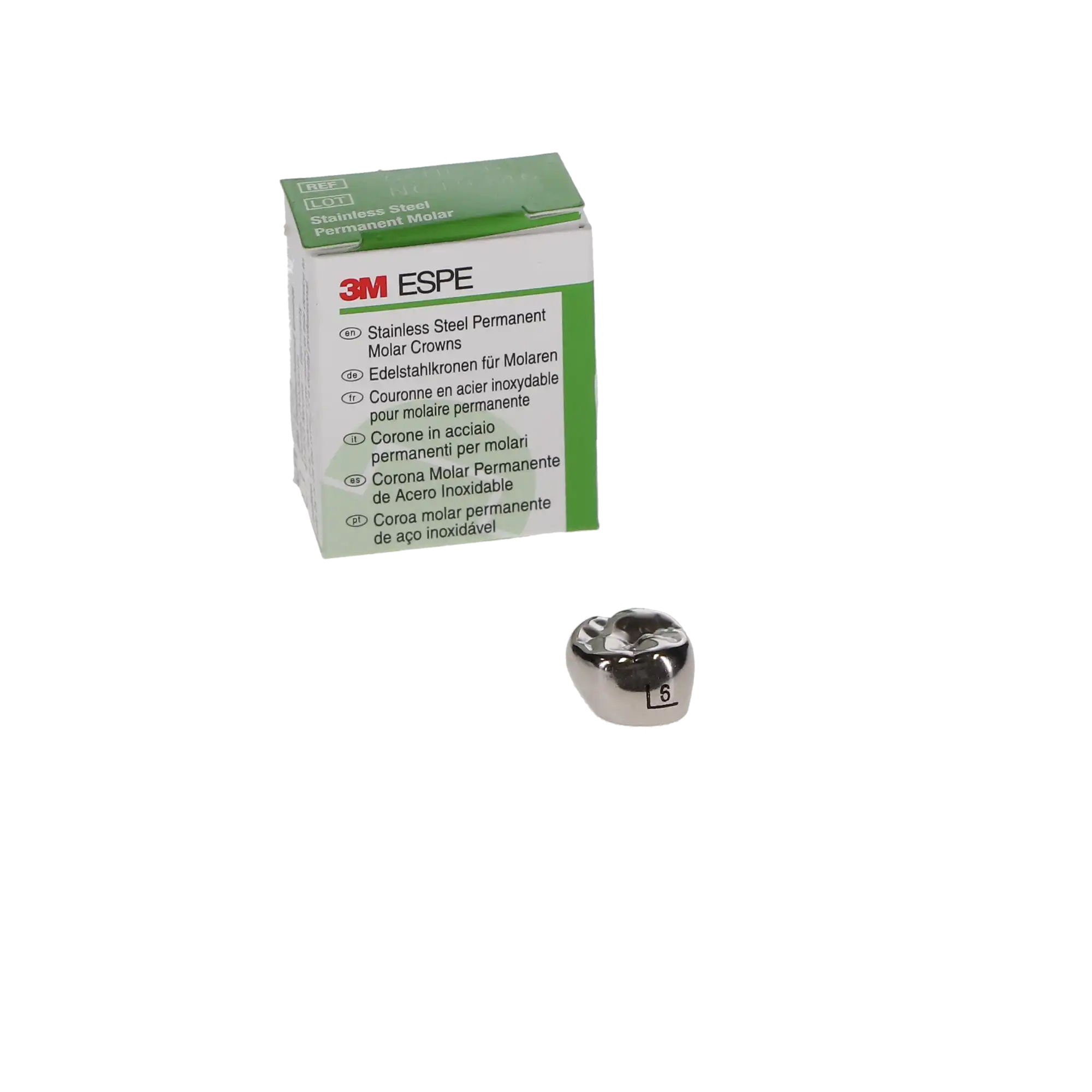 3M™ ESPE™ Stainless Steel Permanent Molar Crown, Size 6UL6, Upper Left First Permanent Molar, 5/Box thumbnail 9