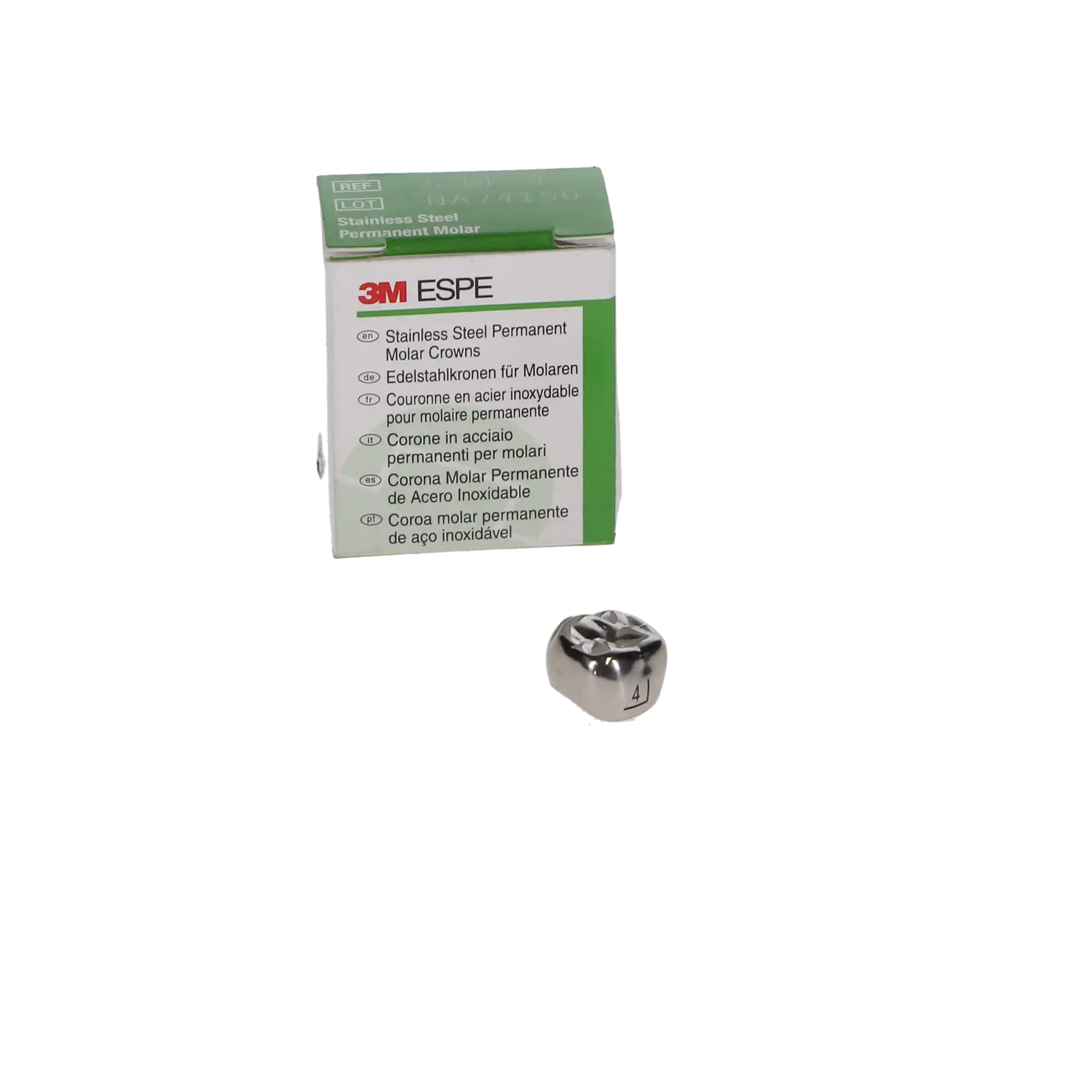 3M™ ESPE™ Stainless Steel Permanent Molar Crowns, Size 6UR4, Upper Right First Permanent Molar, Box of 5 thumbnail 9