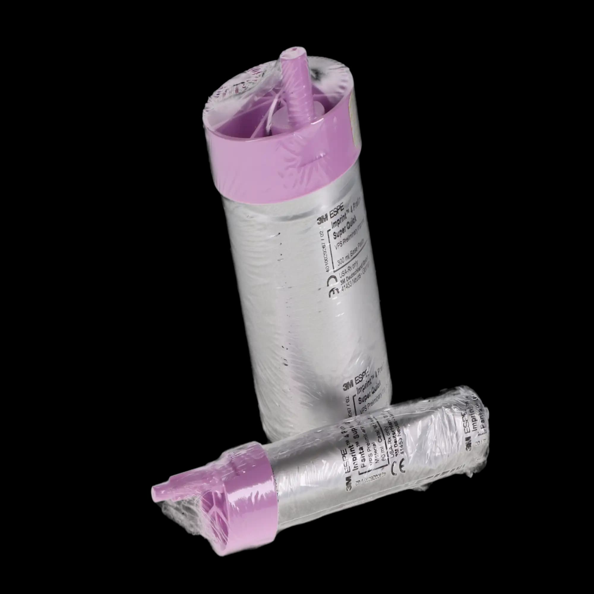 3M Imprint 4 Preliminary Penta Super Quick VPS Impression Material Refill, Pink, 2 x 300 mL Base Paste + 2 x 60 mL Catalyst, 71522 thumbnail 3