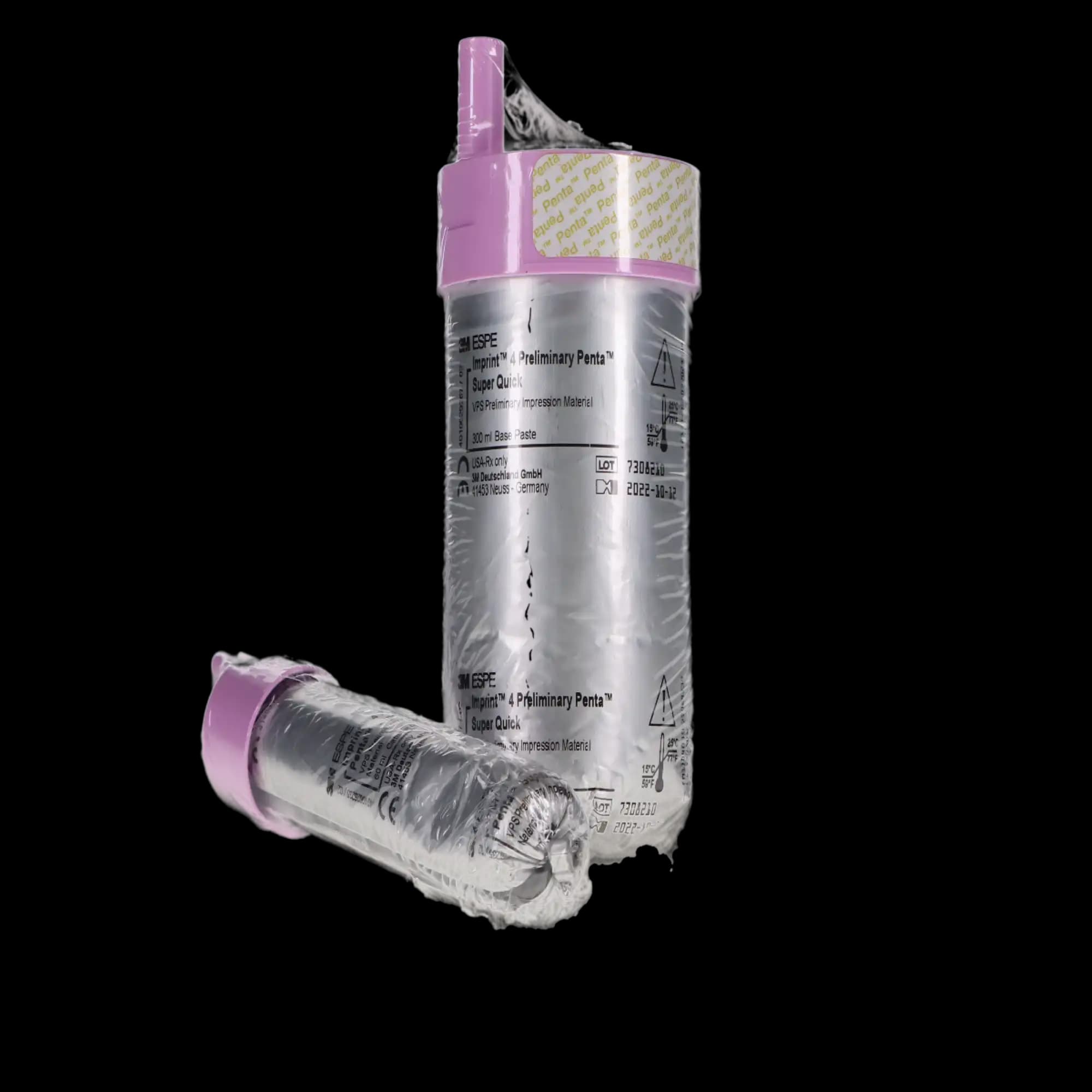 3M Imprint 4 Preliminary Penta Super Quick VPS Impression Material Refill, Pink, 2 x 300 mL Base Paste + 2 x 60 mL Catalyst, 71522 thumbnail 6