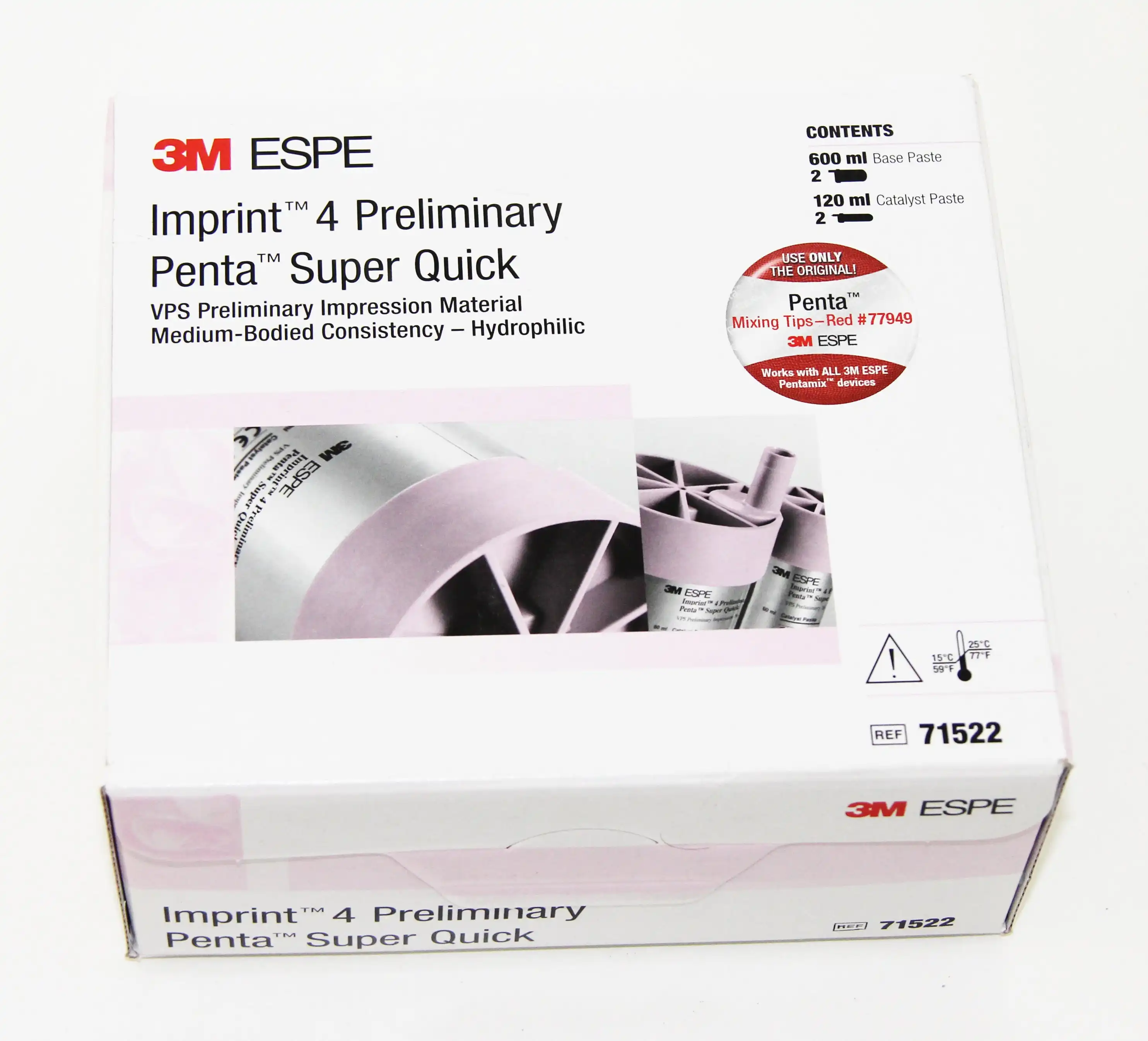 3M Imprint 4 Preliminary Super Quick VPS Impression Material, 50 mL Cartridges, Pink, Mint, Economy Pack, 10/Pk, 71540 thumbnail 2