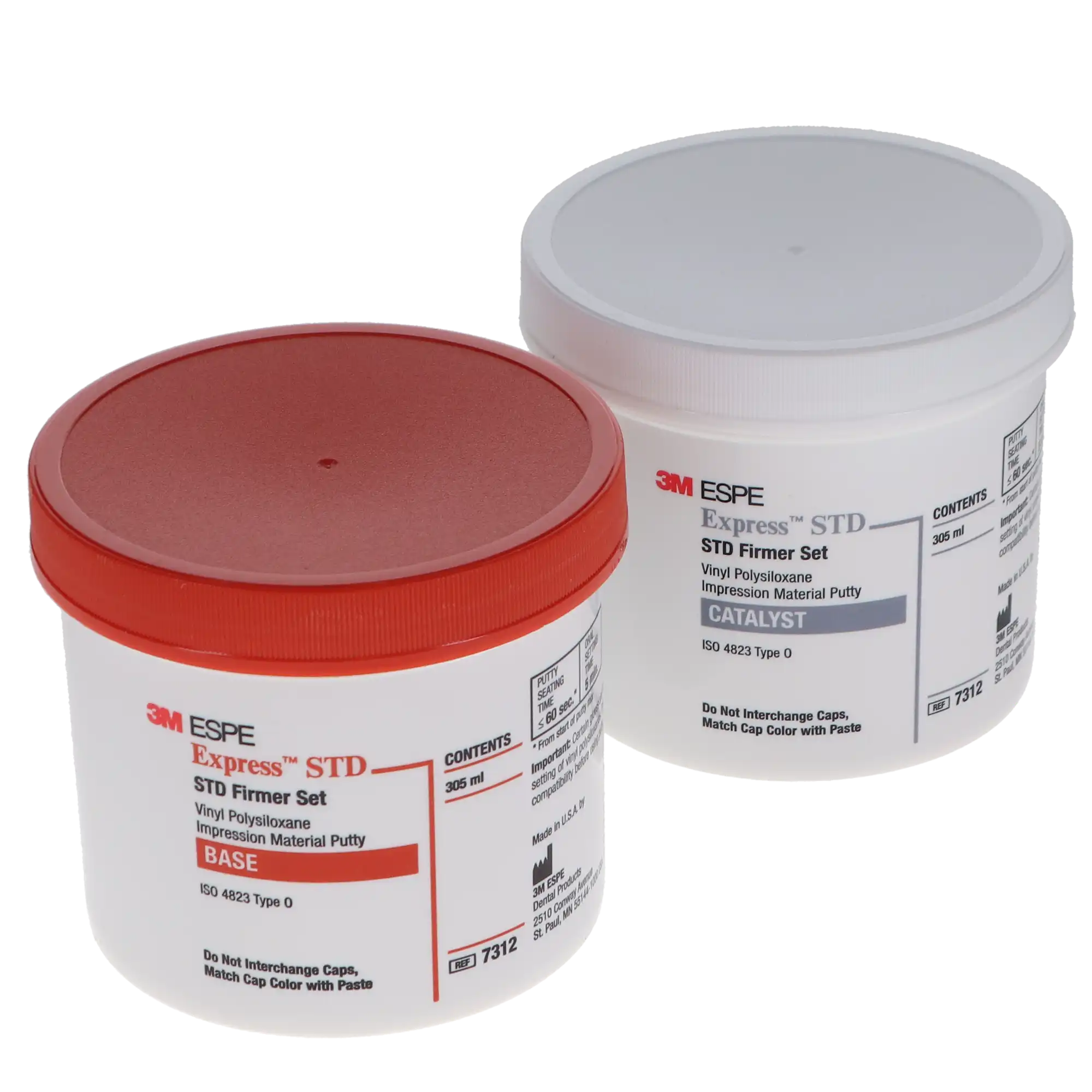 3M Express STD VPS Impression Material Putty Kit, Firm Set, 610 mL (2 x 305 mL Jars), 7312 thumbnail 2