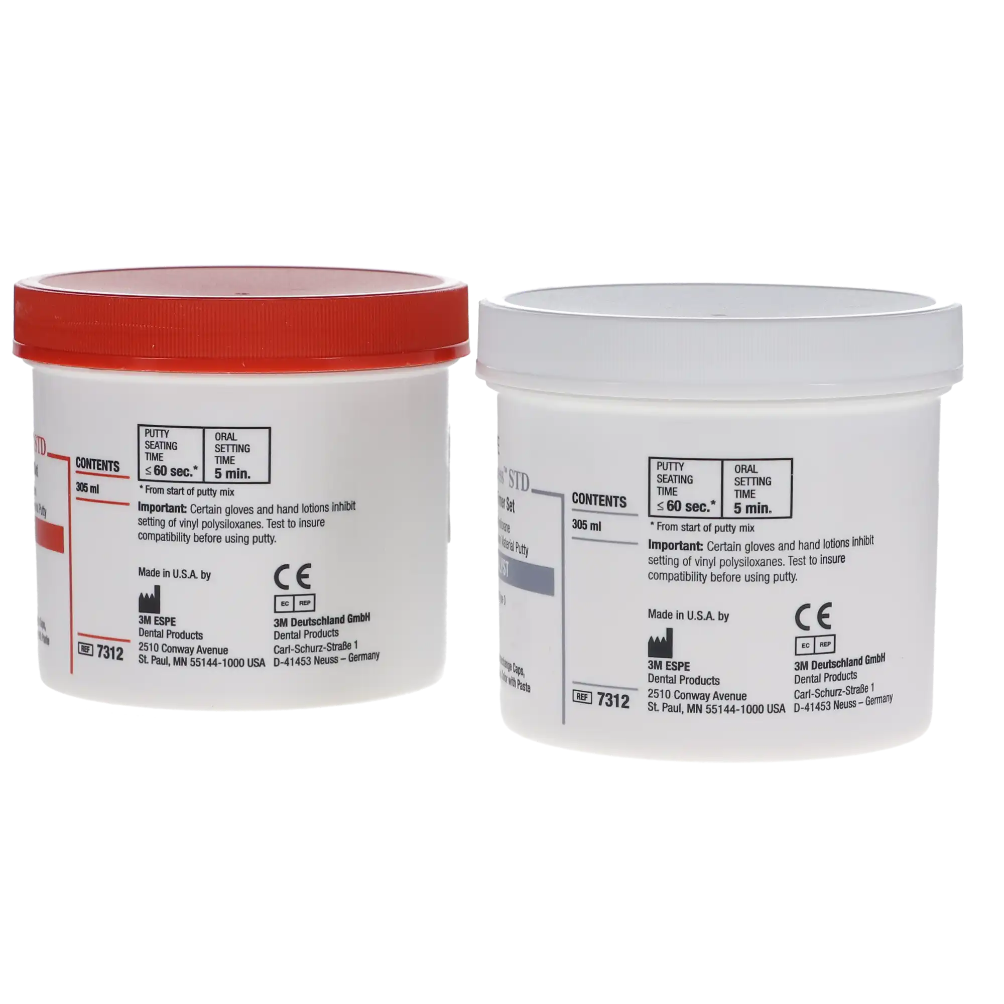 3M Express STD VPS Impression Material Putty Kit, Firm Set, 610 mL (2 x 305 mL Jars), 7312 thumbnail 3