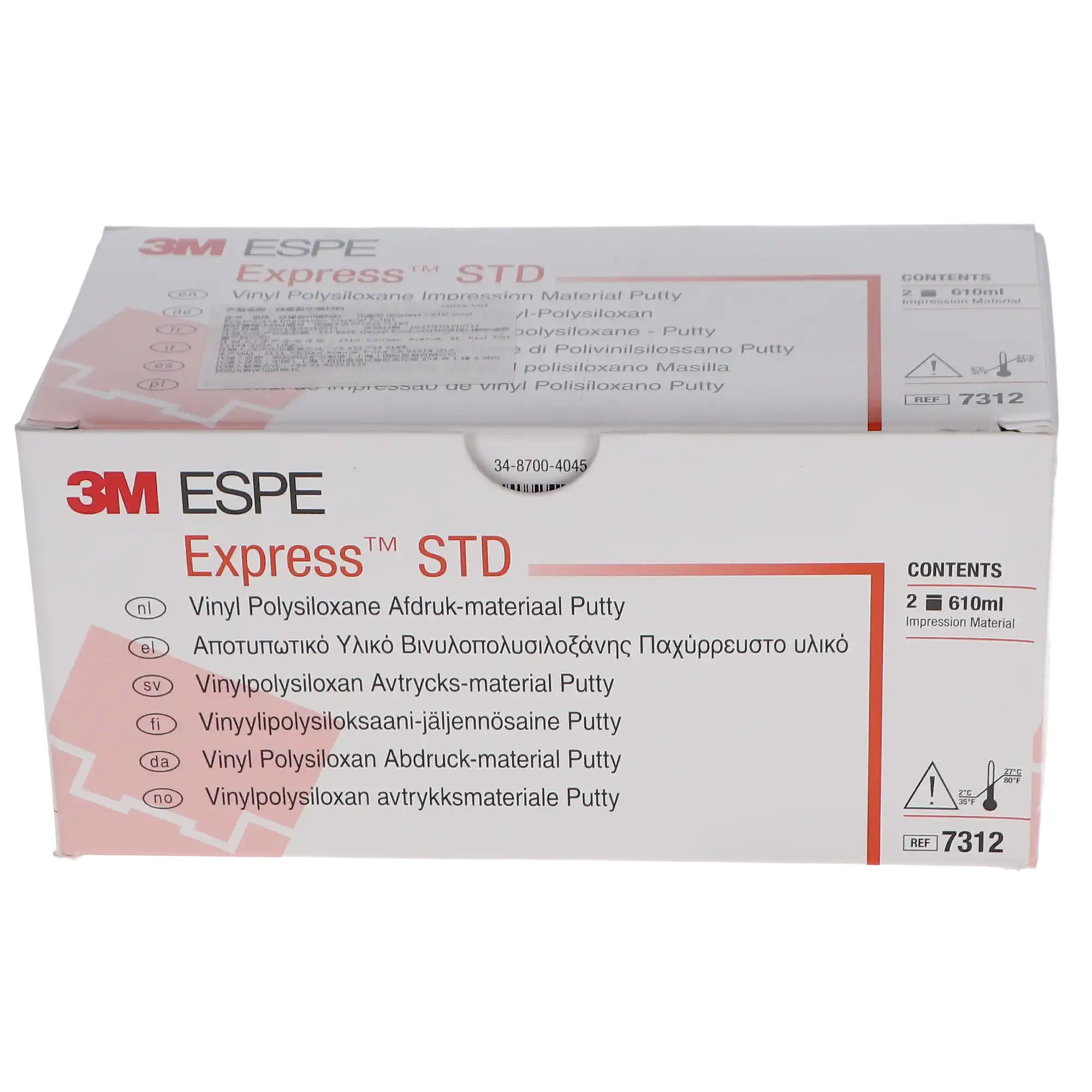 3M Express STD VPS Impression Material Putty Kit, Firm Set, 610 mL (2 x 305 mL Jars), 7312 thumbnail 5