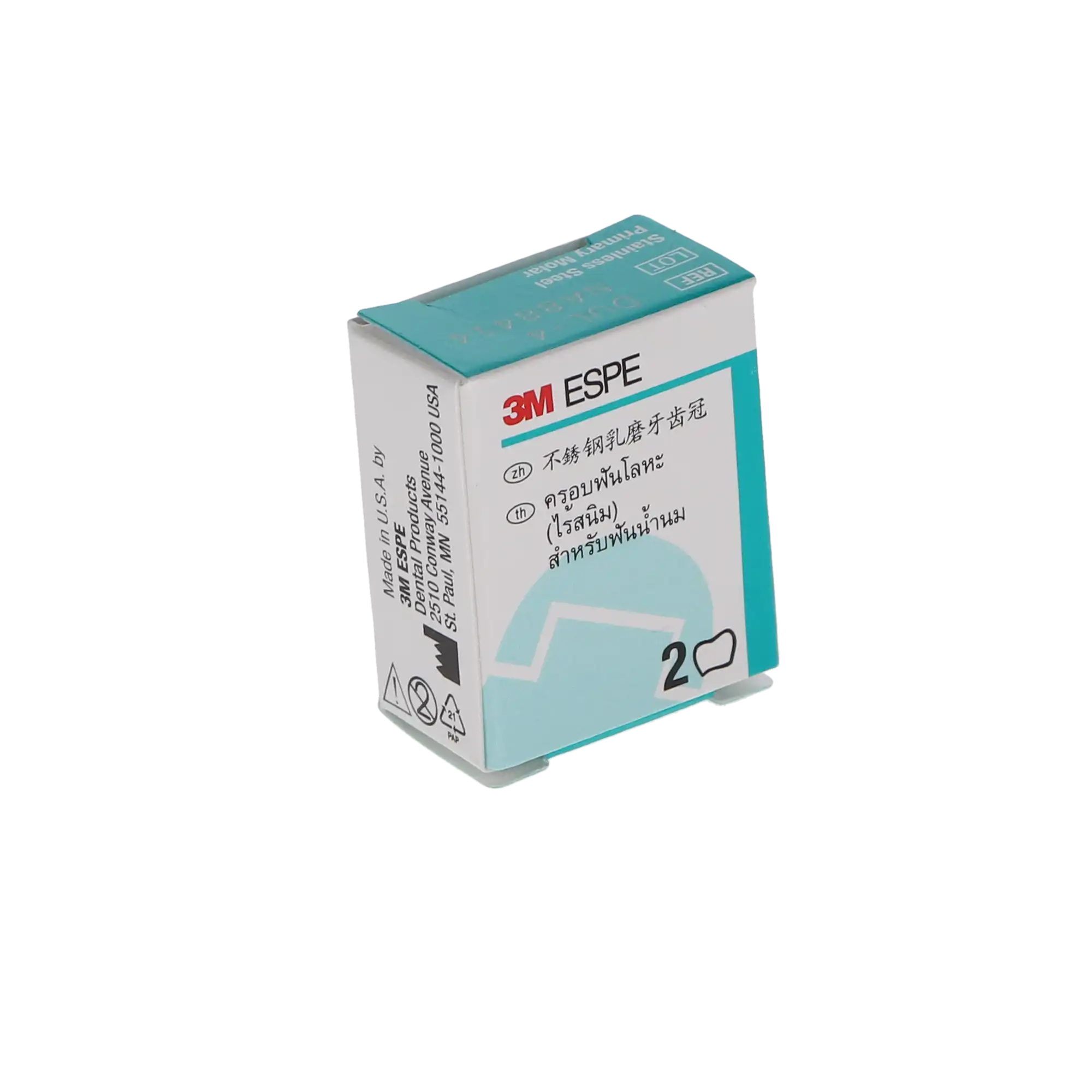 3M™ ESPE™ Stainless Steel Primary Molar Crown, Size 4, Upper Left First Primary Molar, DUL4, Box of 5 thumbnail 4