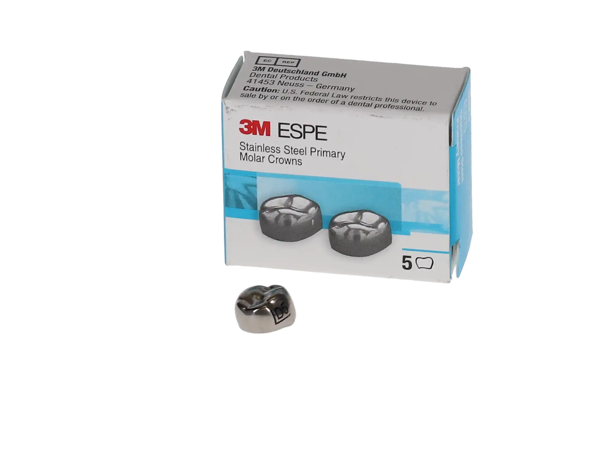 3M™ ESPE™ Stainless Steel Primary Molar Crown, Size DUL5 (Upper Left First Primary Molar), Box of 5 thumbnail 3