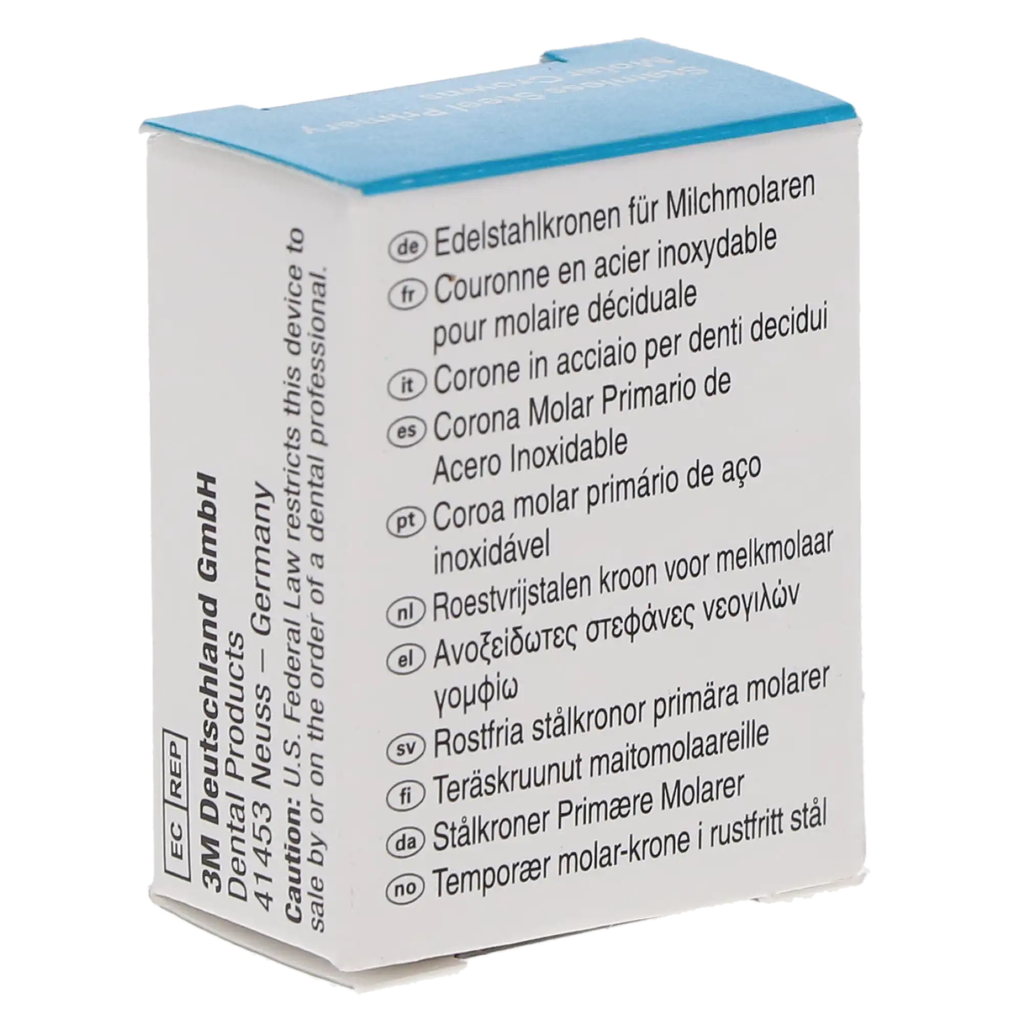 3M™ ESPE™ Stainless Steel Primary Molar Crown, Size 7, Upper Left First Primary Molar, D-UL-7, Box of 5 thumbnail 3