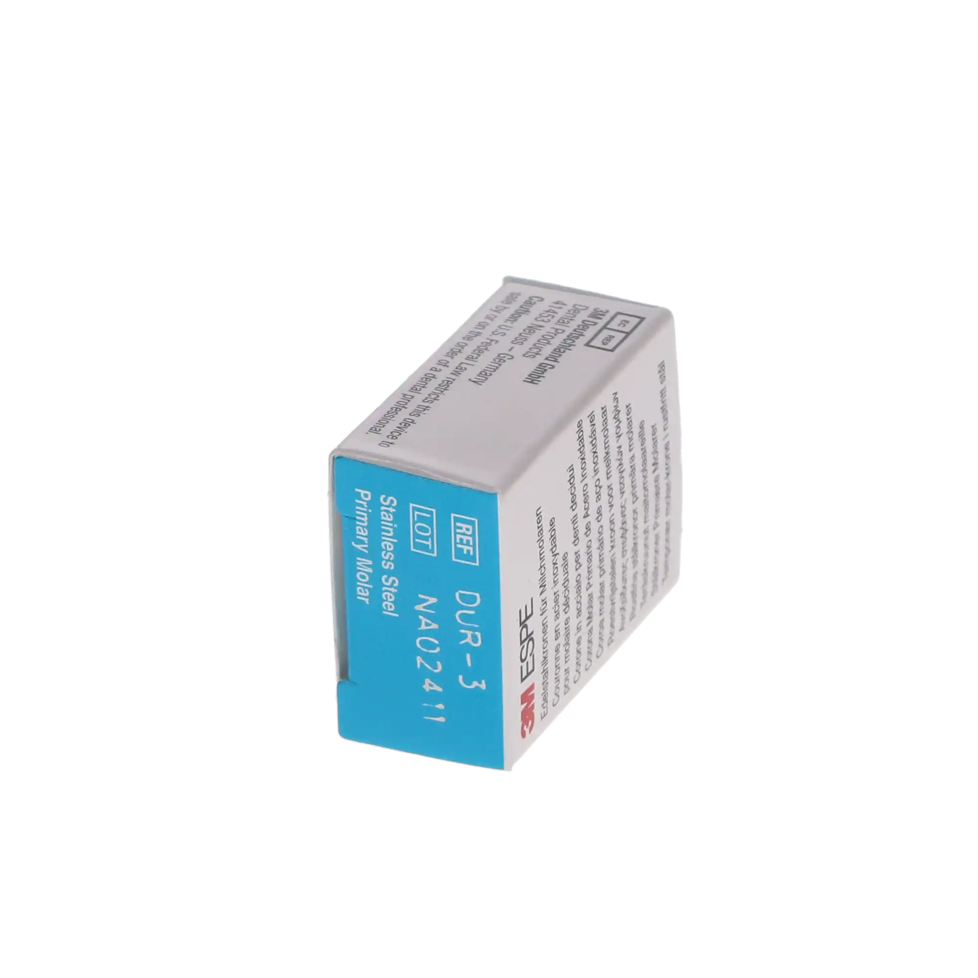 3M™ ESPE™ Stainless Steel Primary Molar Crown, Size 3, Upper Right First Primary Molar, D-UR-3, Box of 5 thumbnail 5