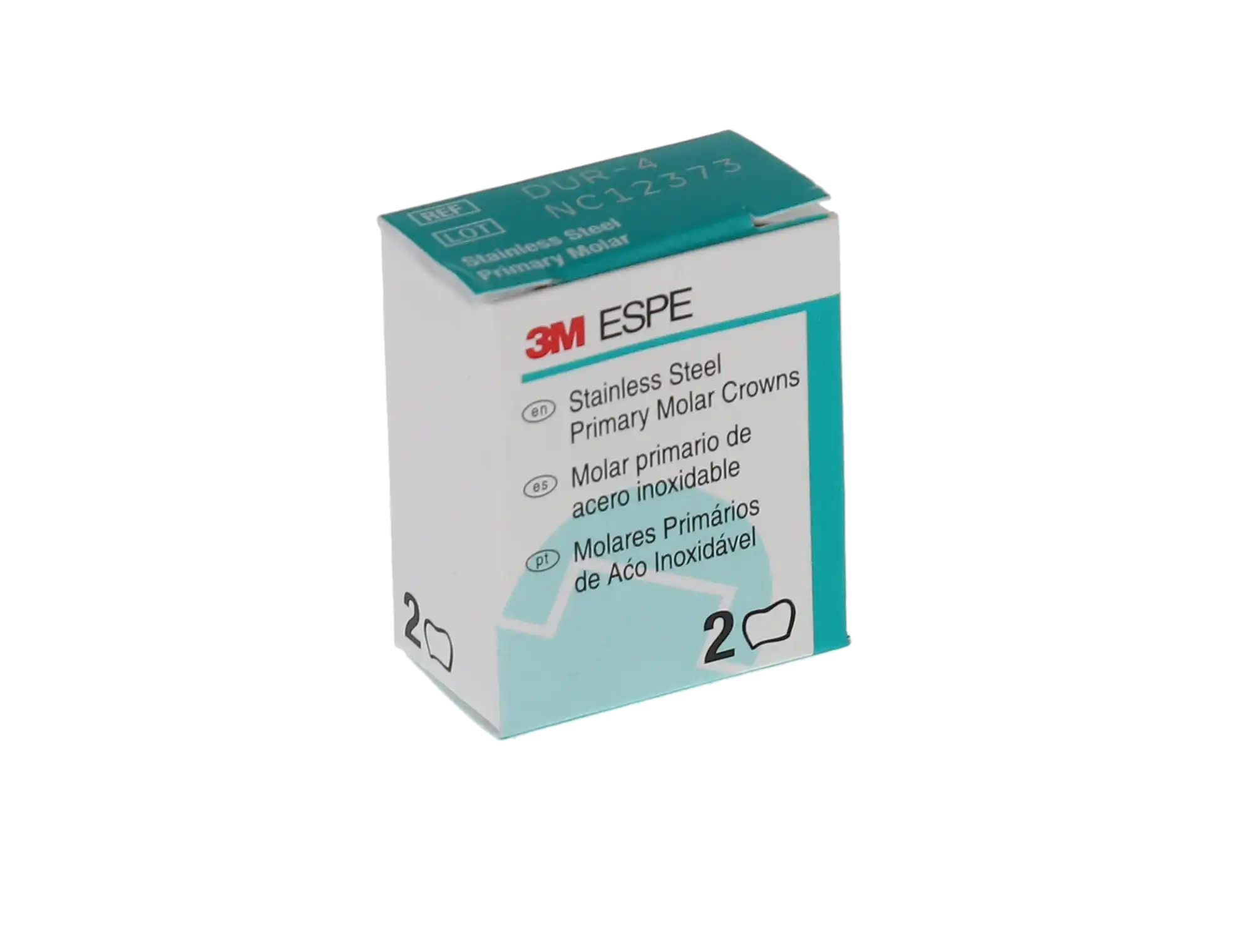 3M™ ESPE™ Stainless Steel Primary Molar Crown, Size 4, Upper Right First Primary Molar, D-UR-4, Box of 5 thumbnail 4
