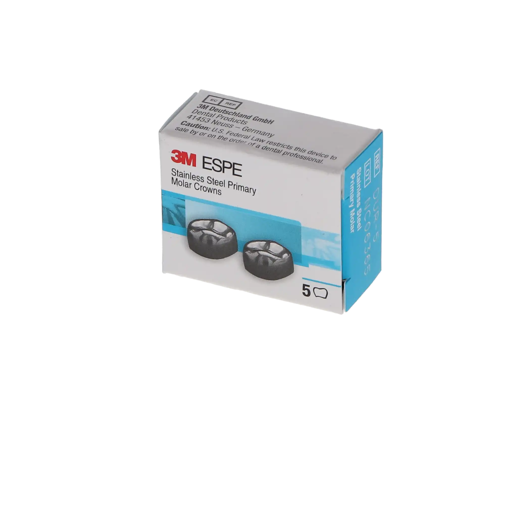 3M™ ESPE™ Stainless Steel Primary Molar Crowns, Size 5, Upper Right First Primary Molar, Box of 5, D-UR-5 thumbnail 6