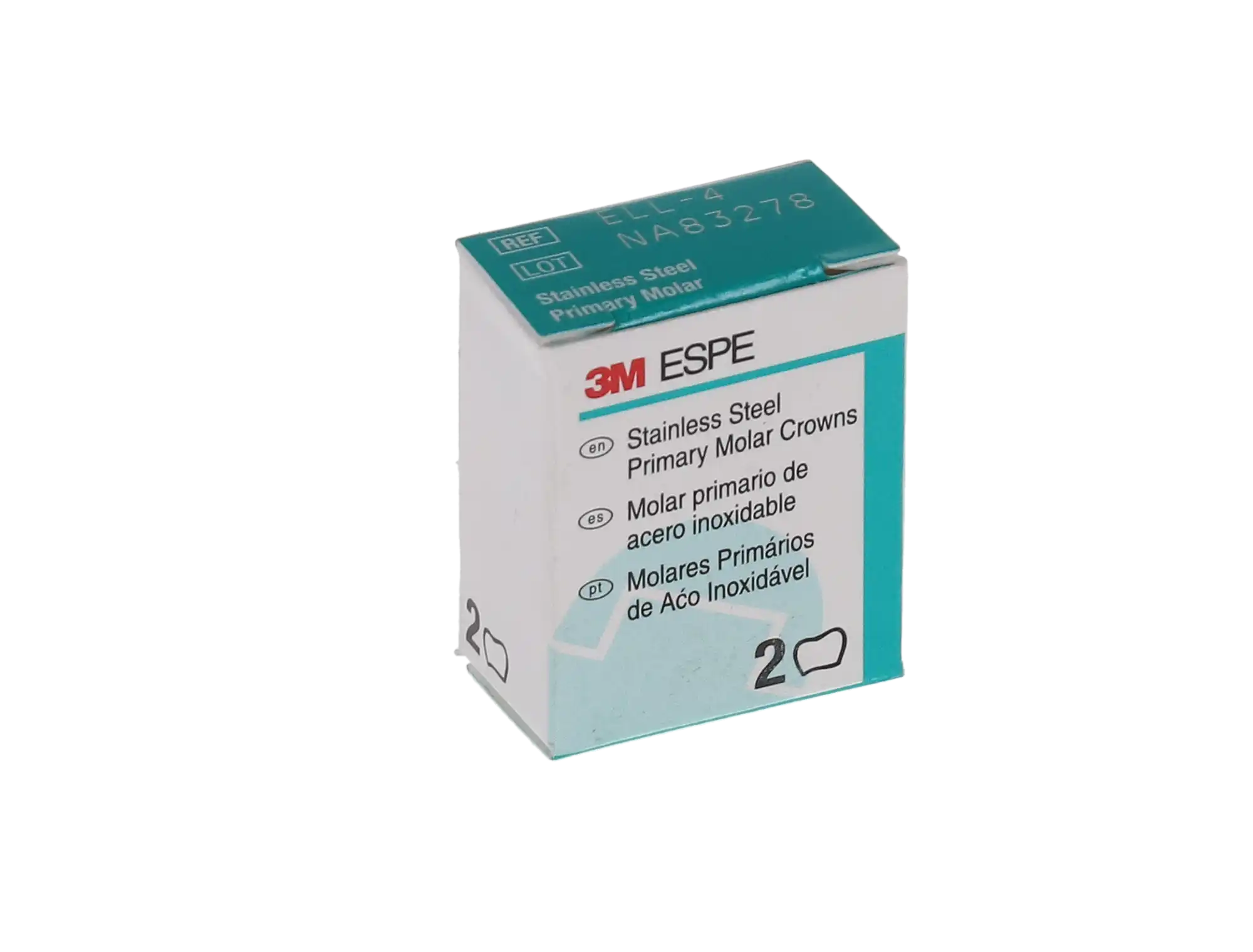 3M™ ESPE™ Stainless Steel Primary Molar Crowns, Size ELL4, Lower Left Second Primary Molar, 5/Box thumbnail 6