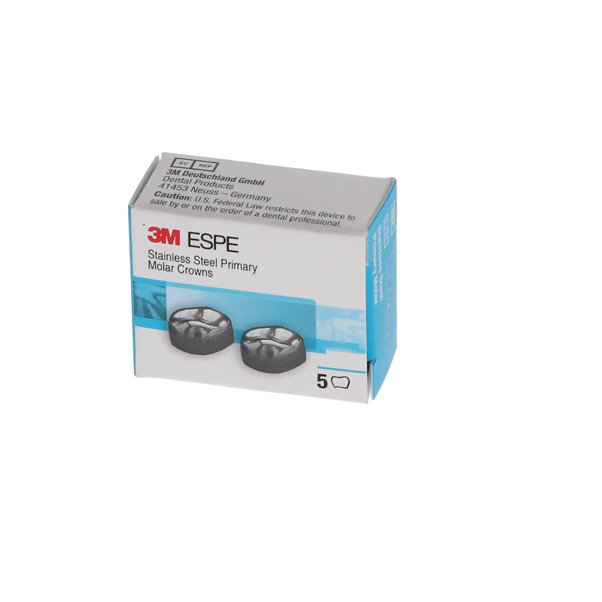 3M™ ESPE™ Stainless Steel Primary Molar Crowns, Size ELL5, Lower Left Second Primary Molar, 5/Box thumbnail 5