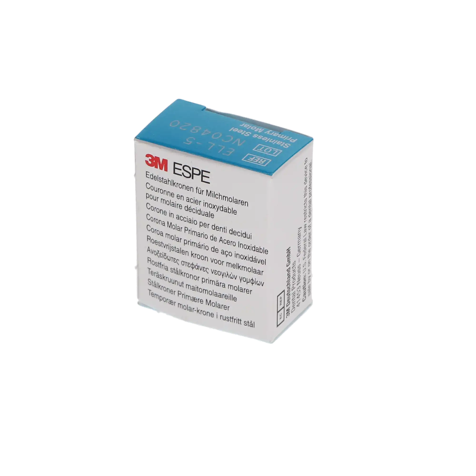3M™ ESPE™ Stainless Steel Primary Molar Crowns, Size ELL5, Lower Left Second Primary Molar, 5/Box thumbnail 6