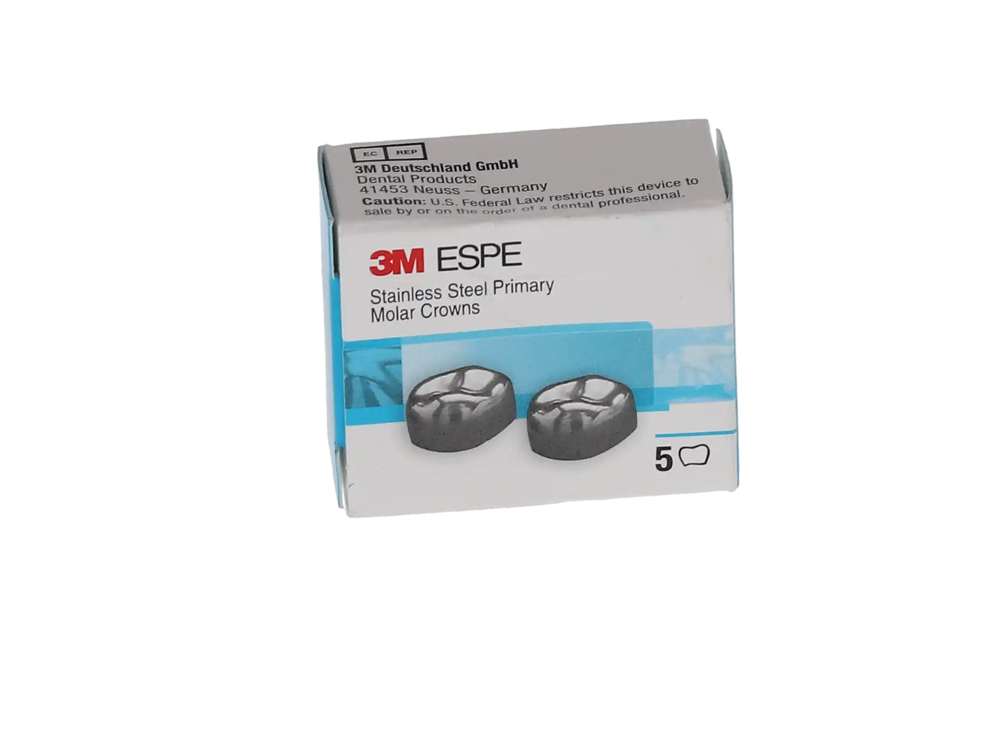 3M™ ESPE™ Stainless Steel Primary Molar Crown, Size EUL6, Upper Left Second Primary Molar, 5/Box thumbnail 5