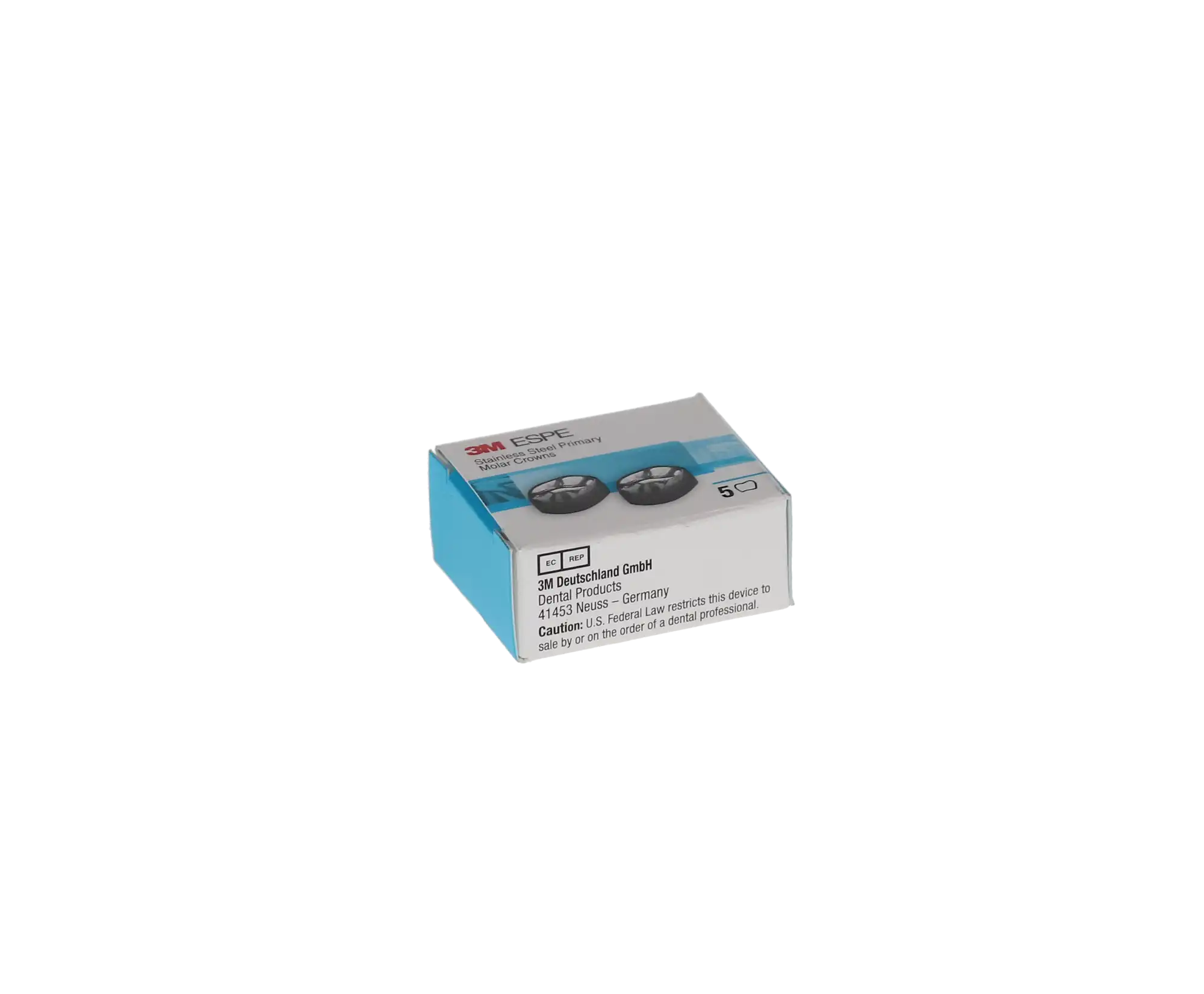 3M™ ESPE™ Stainless Steel Primary Molar Crown, Size EUR2 (Upper Right Second Primary Molar), Box of 5, E-UR-2 thumbnail 4