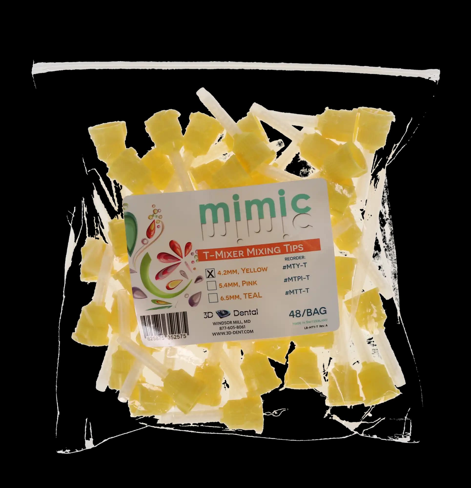 Joy Mixpac HP T-Style Mixing Tips, 4.2 mm, Yellow, 48/Pk, MTY-T thumbnail 4