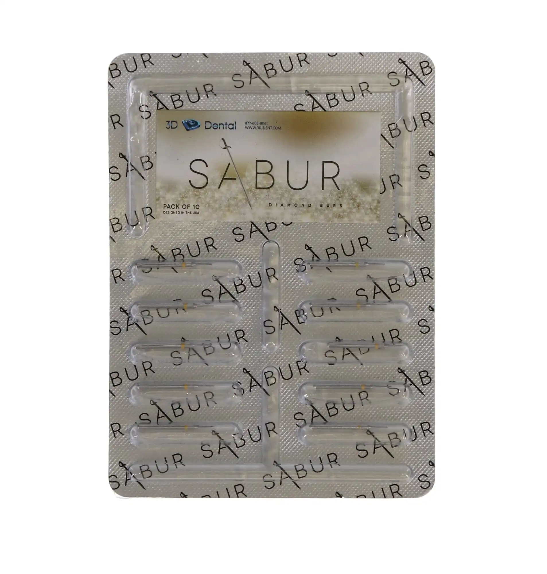 Sabur Diamond Bur, FG, Interproximal, Super Fine, Yellow, 1.6 mm, 392-016SF, 10/Pk, DB-392-016SF thumbnail 4