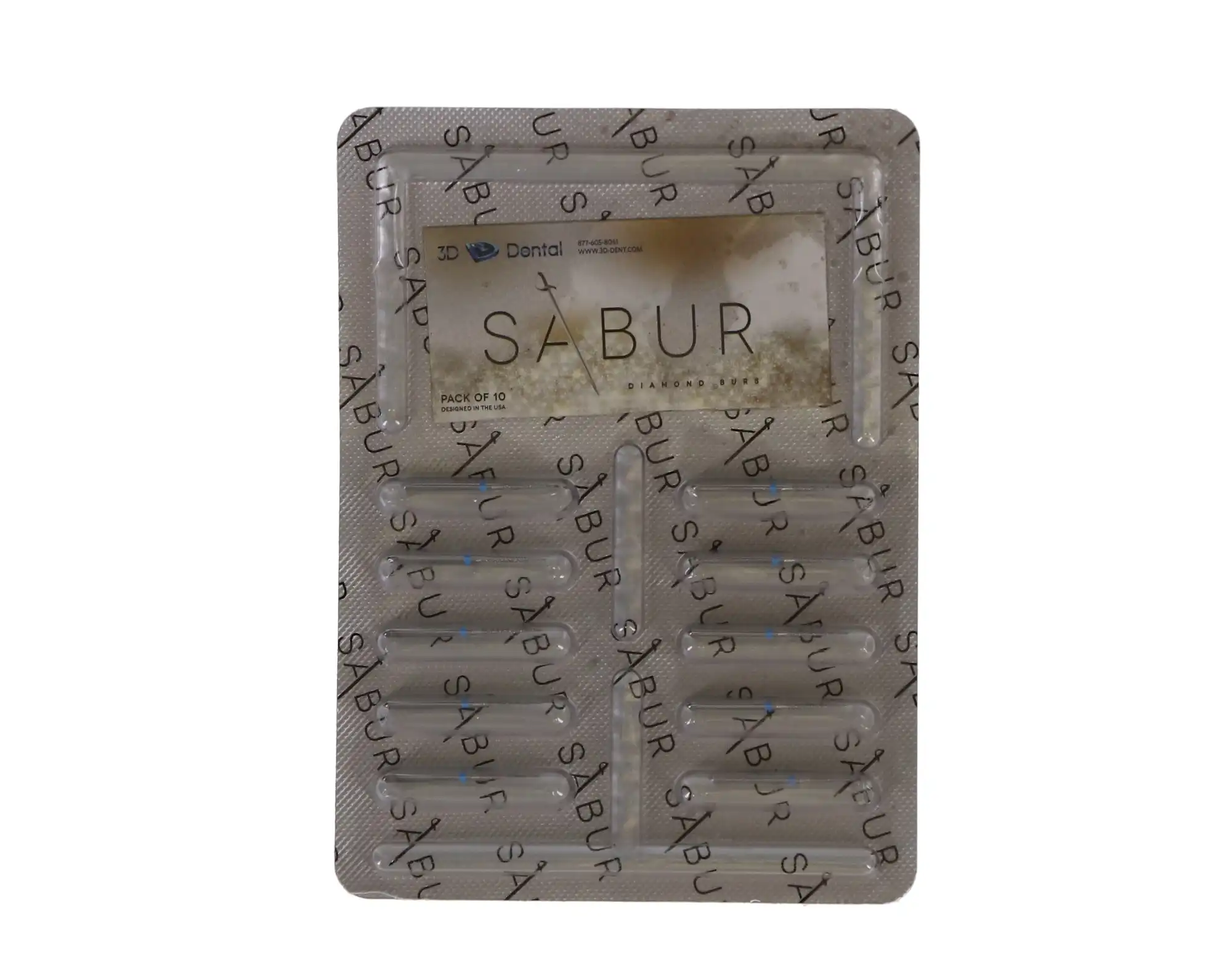 Sabur Diamond Bur, FG, Needle, Medium, Blue, 1.2 mm, 858-012M, 10/Pk, DB-858-012M thumbnail 5