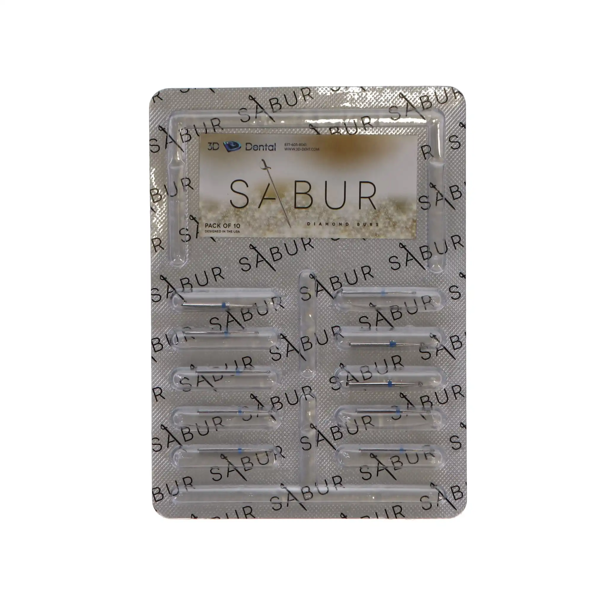 Sabur Diamond Bur, FG, Round, Medium, Blue, 1.2 mm, 801-012M, 10/Pk, DB-801-012M thumbnail 4