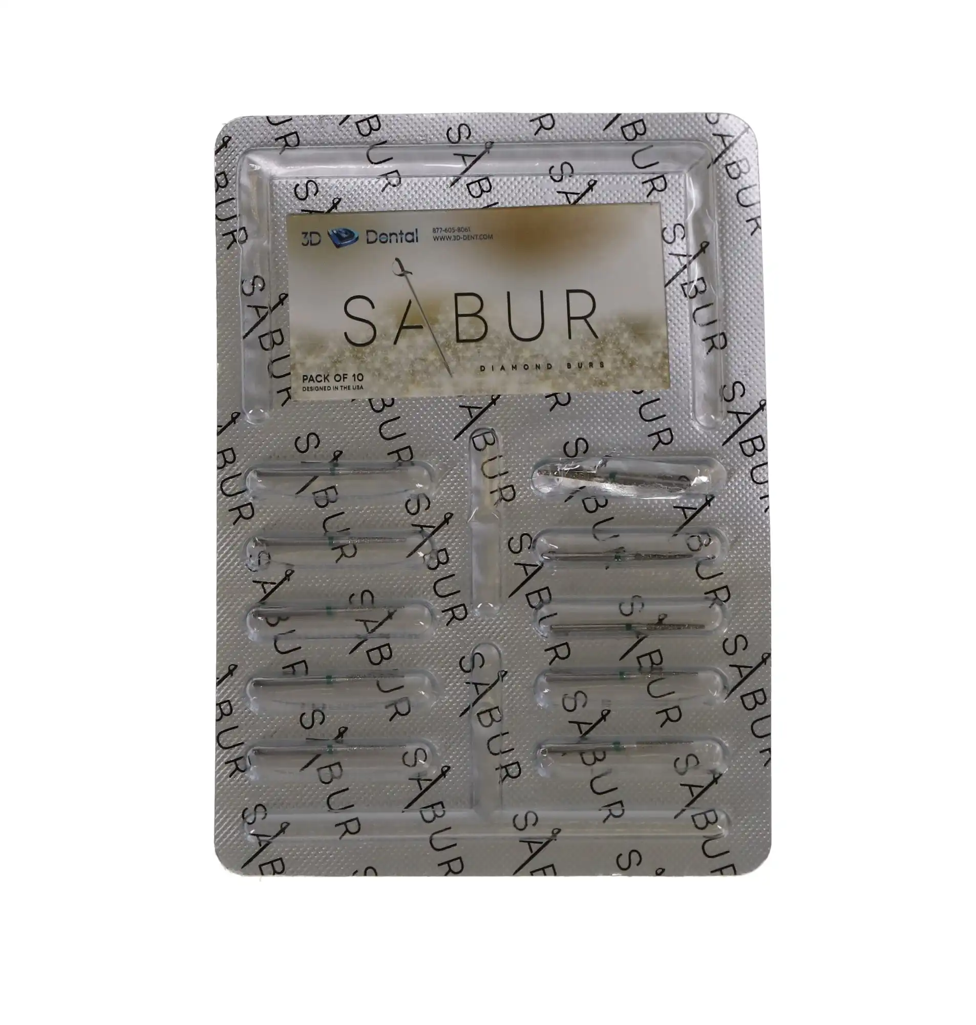 Sabur Diamond Bur, FG, Round End Taper, Coarse, Green, 1.2 mm, 856-012C, 10/Pk, DB-856-012C thumbnail 5