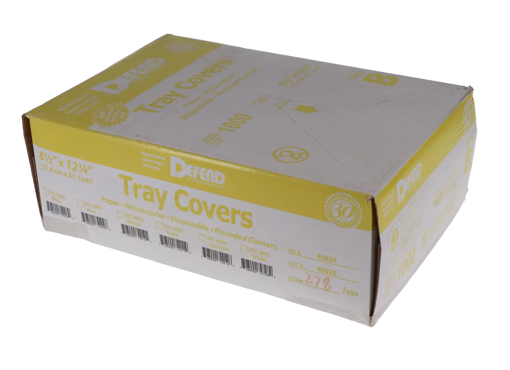 Disposable Paper Tray Covers, Ritter #B, 8.5" x 12.25", Yellow, 1000/Pk, PTC-Y thumbnail 5