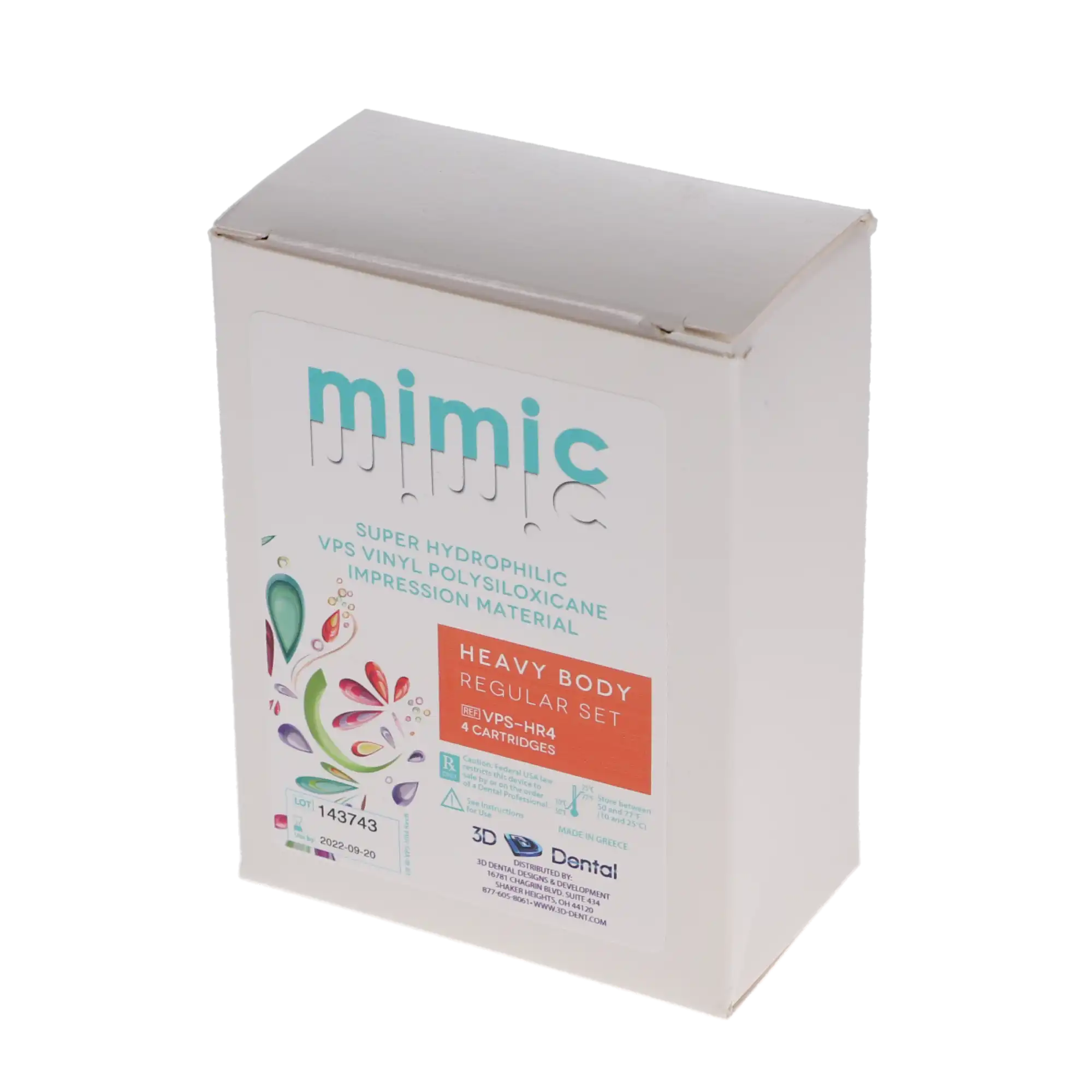 Mimic VPS Impression Material, Heavy Body, Regular Set, 50 ml Cartridges, 4/Pk, VPS-HR-4 thumbnail 4