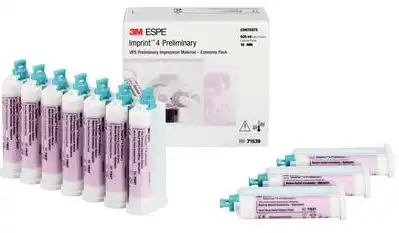3M Imprint 4 Preliminary VPS Impression Material Economy Pack, Regular Set, Pink, Mint, 10 x 50 mL Cartridges, 71539 thumbnail 2