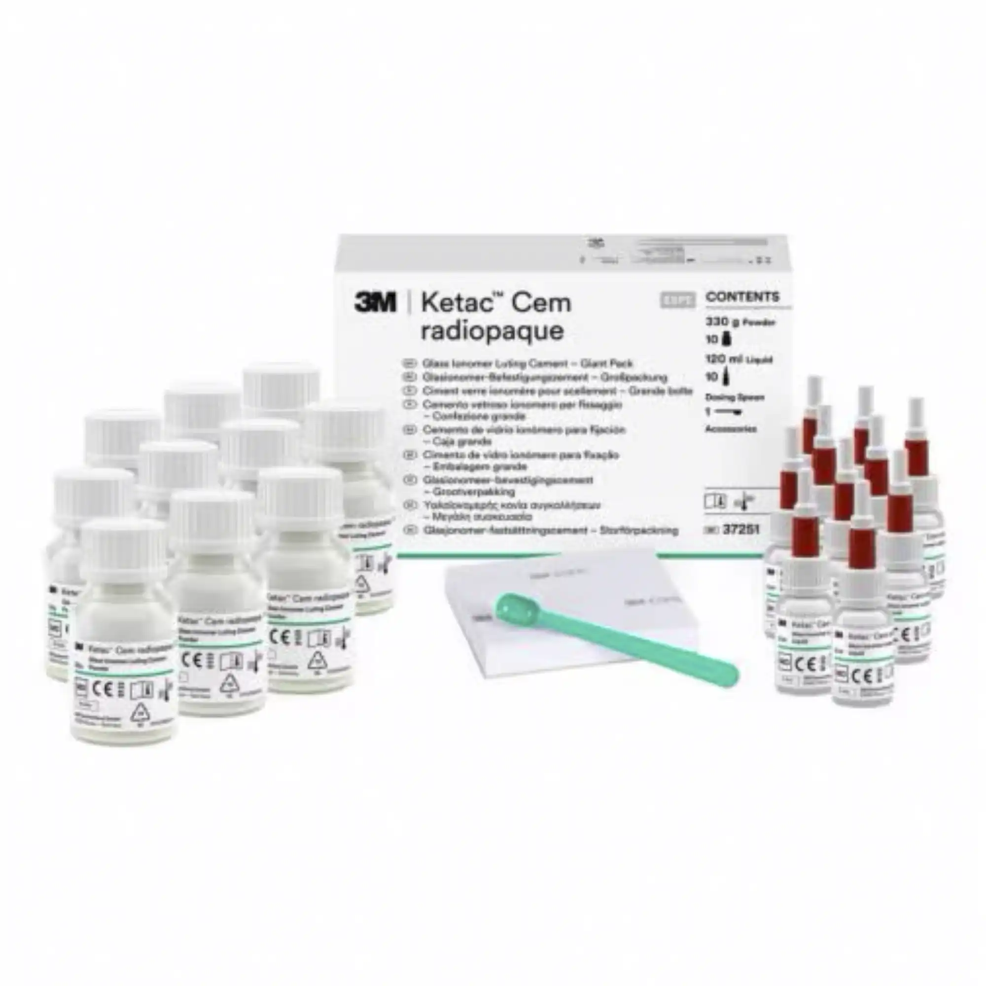 Ketac Cem Radiopaque Glass Ionomer Luting Cement, Giant Pack (10 Powder Bottles, 10 Liquid Vials, 5 Mixing Pads), 37251 thumbnail 9