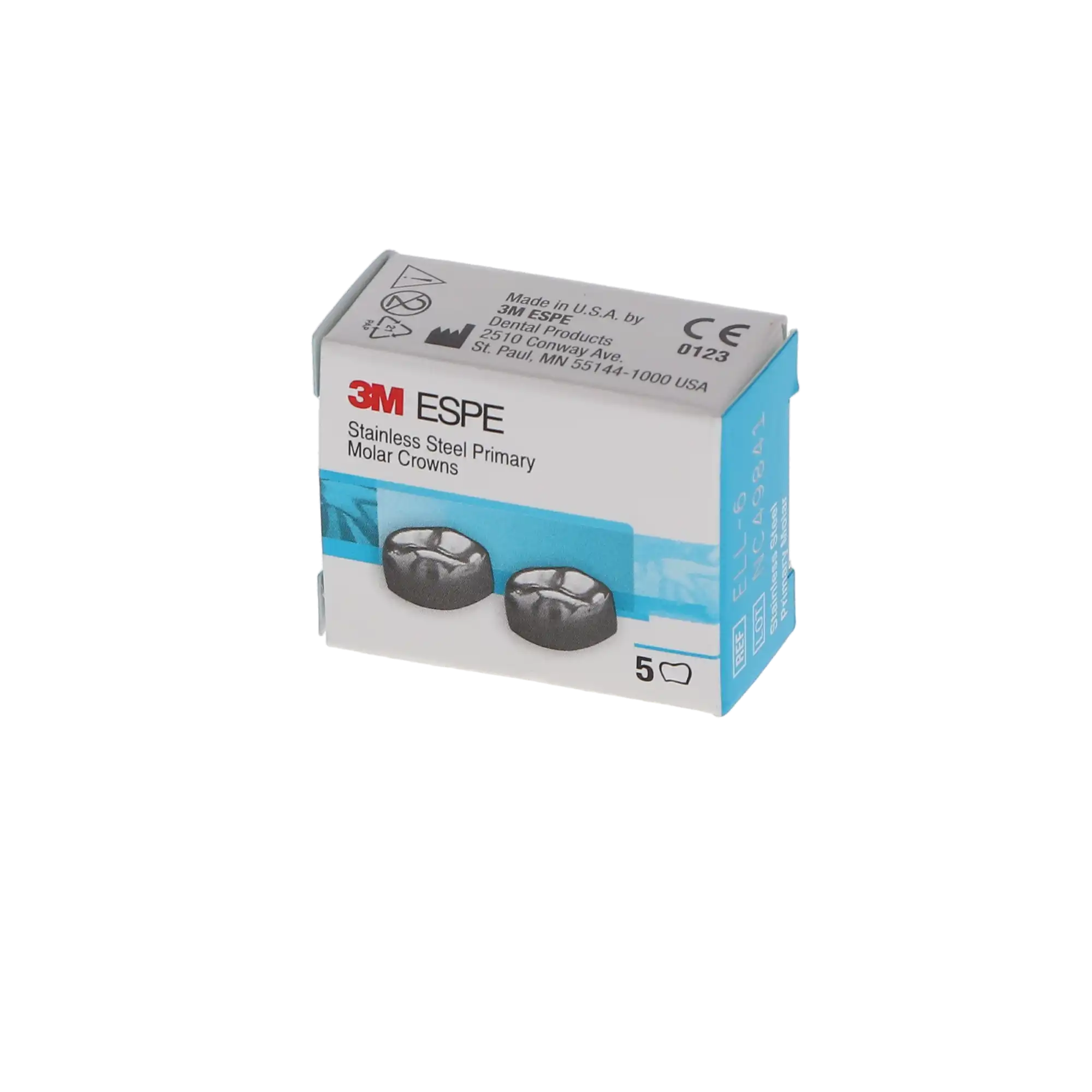 3M™ ESPE™ Stainless Steel Primary Molar Crown, Size ELL6 (Lower Left Second Primary Molar), Box of 5 thumbnail 5
