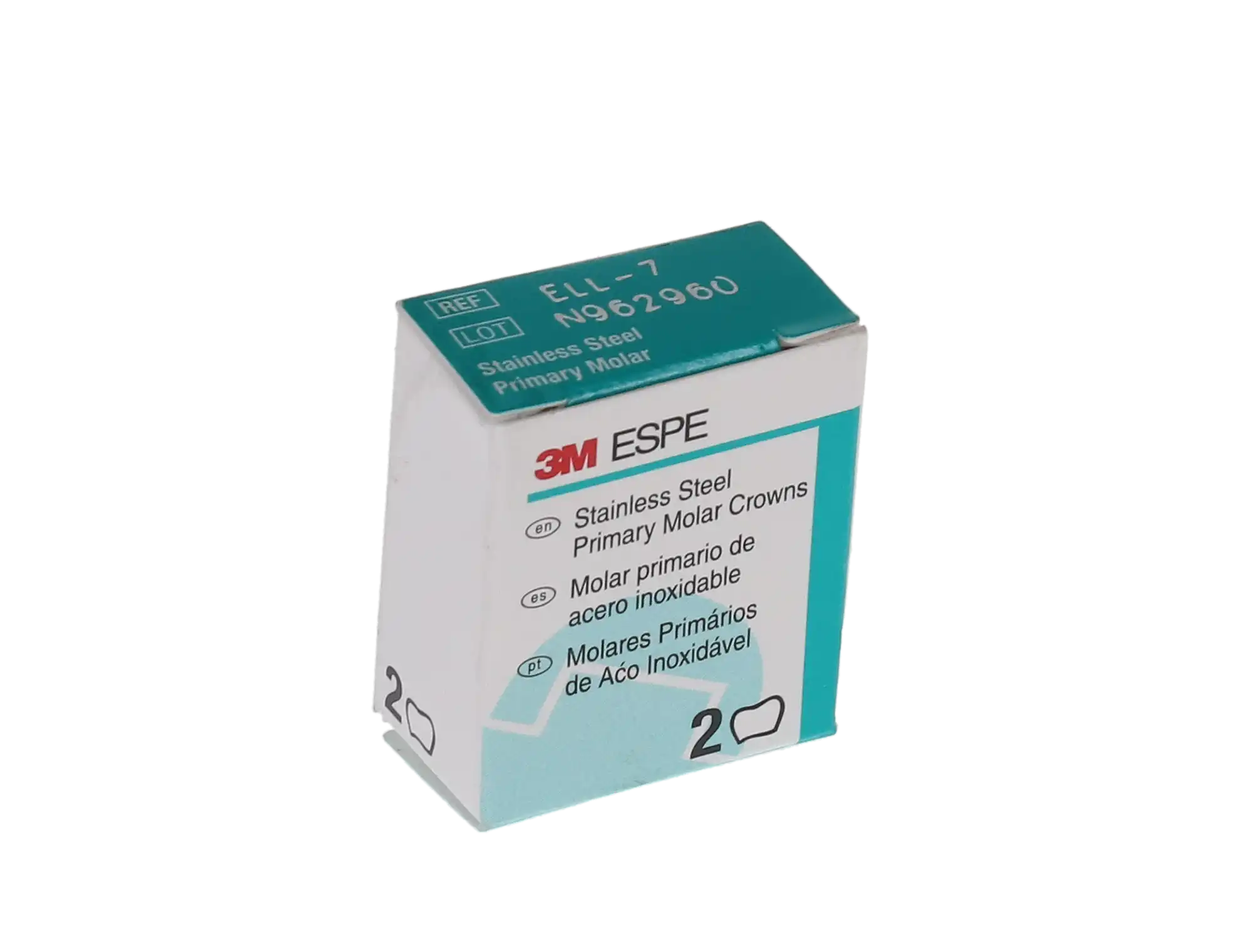 3M™ ESPE™ Stainless Steel Primary Molar Crowns, Size ELL7 (Lower Left Second Primary Molar), Box of 5 thumbnail 6