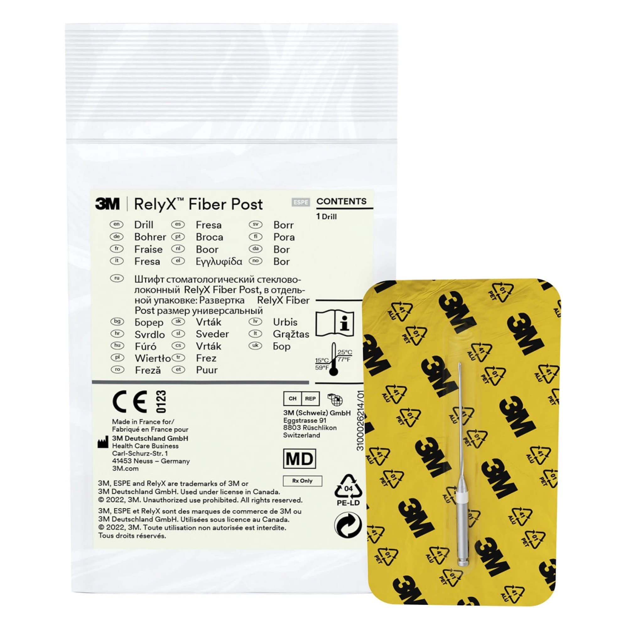 3M RelyX Fiber Post Drill Refill, Size 0, 1.1 mm Diameter, White, 1/Pk, 56873 thumbnail 6