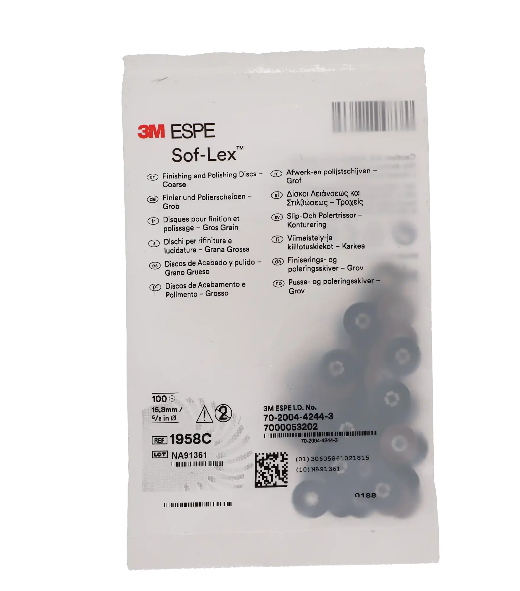 3M Sof-Lex Square Eyelet Contouring and Polishing Discs, 5/8" Diameter, Coarse, Black, 100/Pk, 1958C thumbnail 7