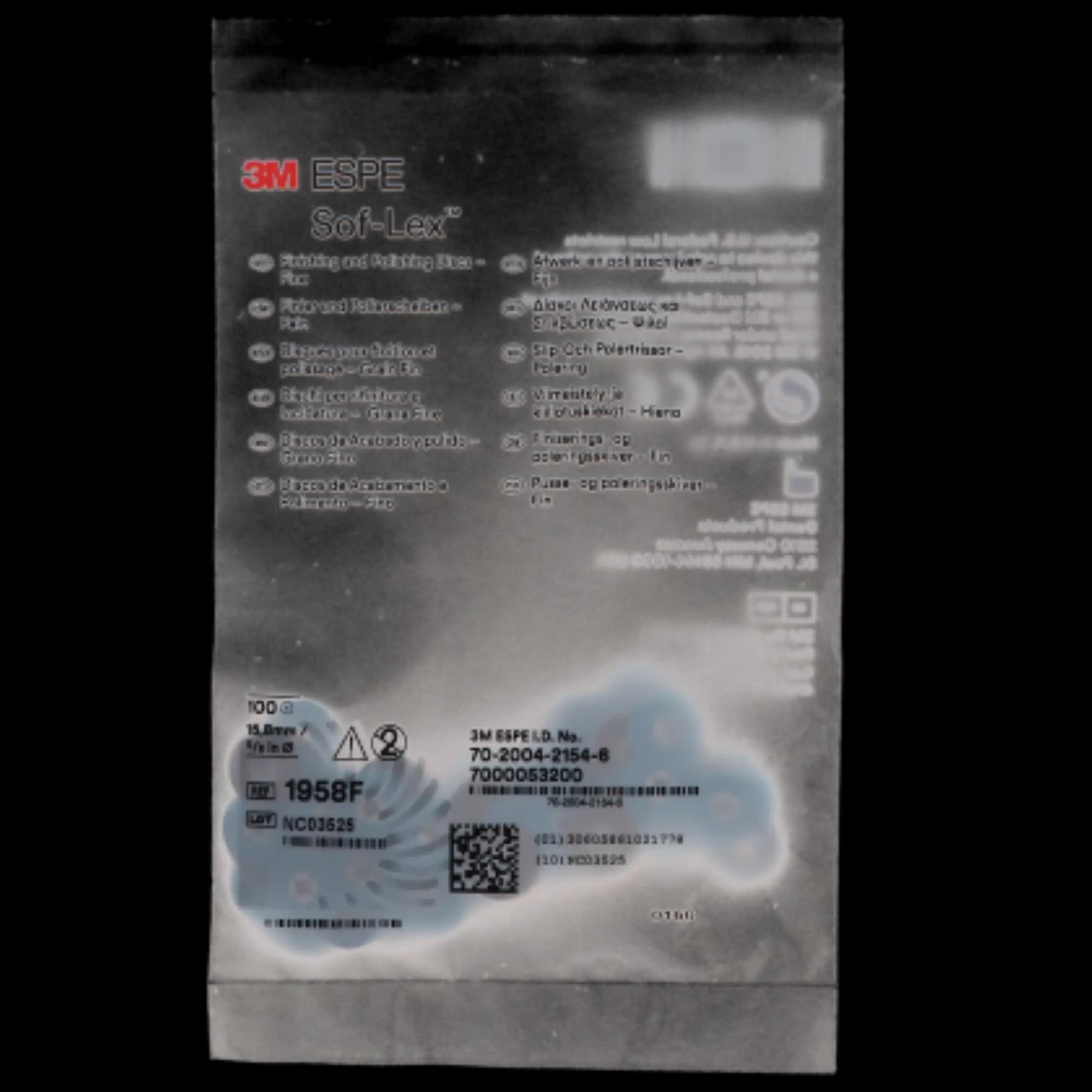 3M Sof-Lex Contouring and Polishing Discs, Square Eyelet Center, 5/8" (0.625"), Fine, Medium Blue, 100/Pk, 1958F thumbnail 6