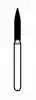 NTI Diamond Bur, FG, Flame, # C862, 1.4 mm Diameter, 8.0 mm Length, Coarse, Green Ring, 5/Pk, C862-014 thumbnail 2