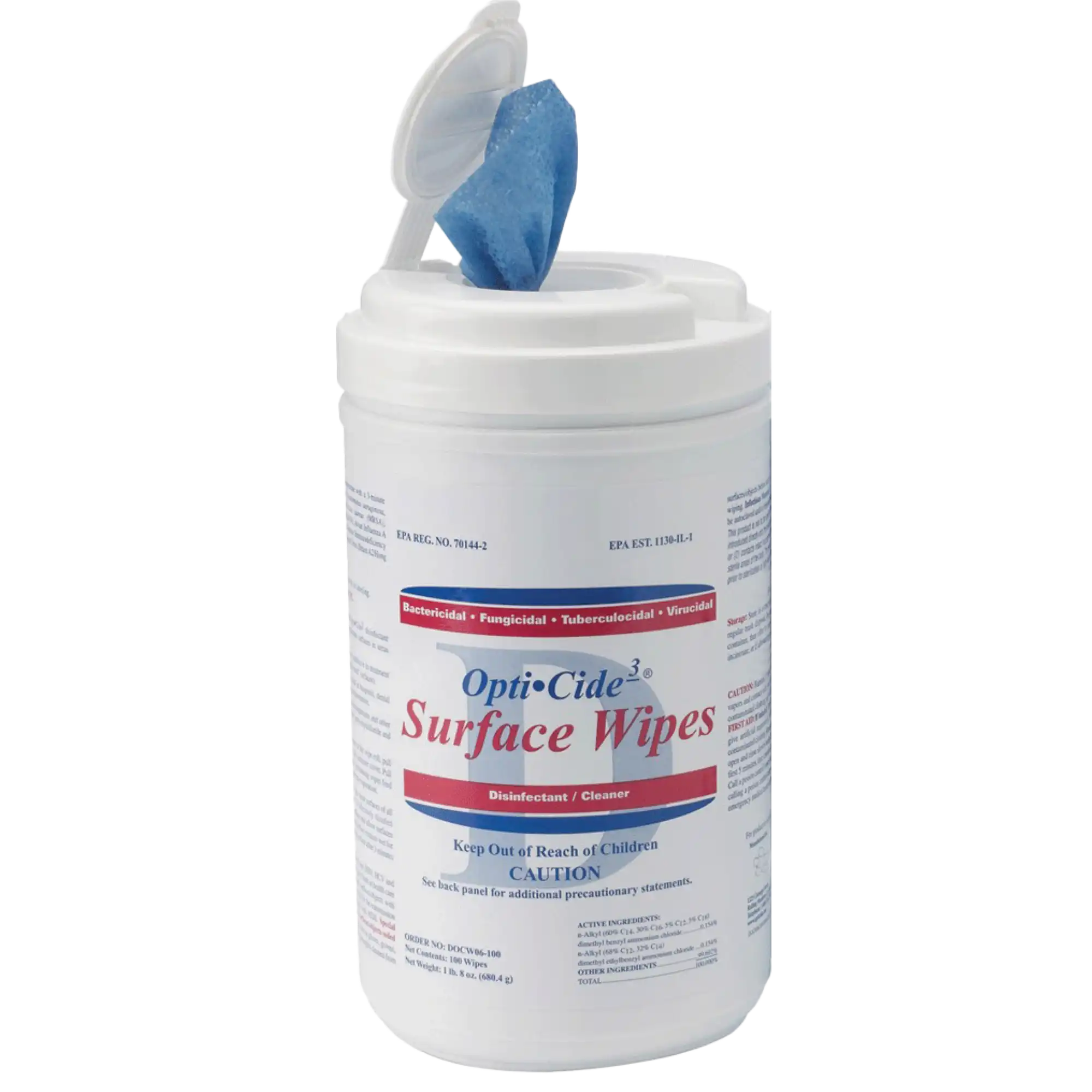 Opti-Cide3® Surface Disinfectant Wipes, 7" x 10", 100/Canister, DOCW06-100 thumbnail 6
