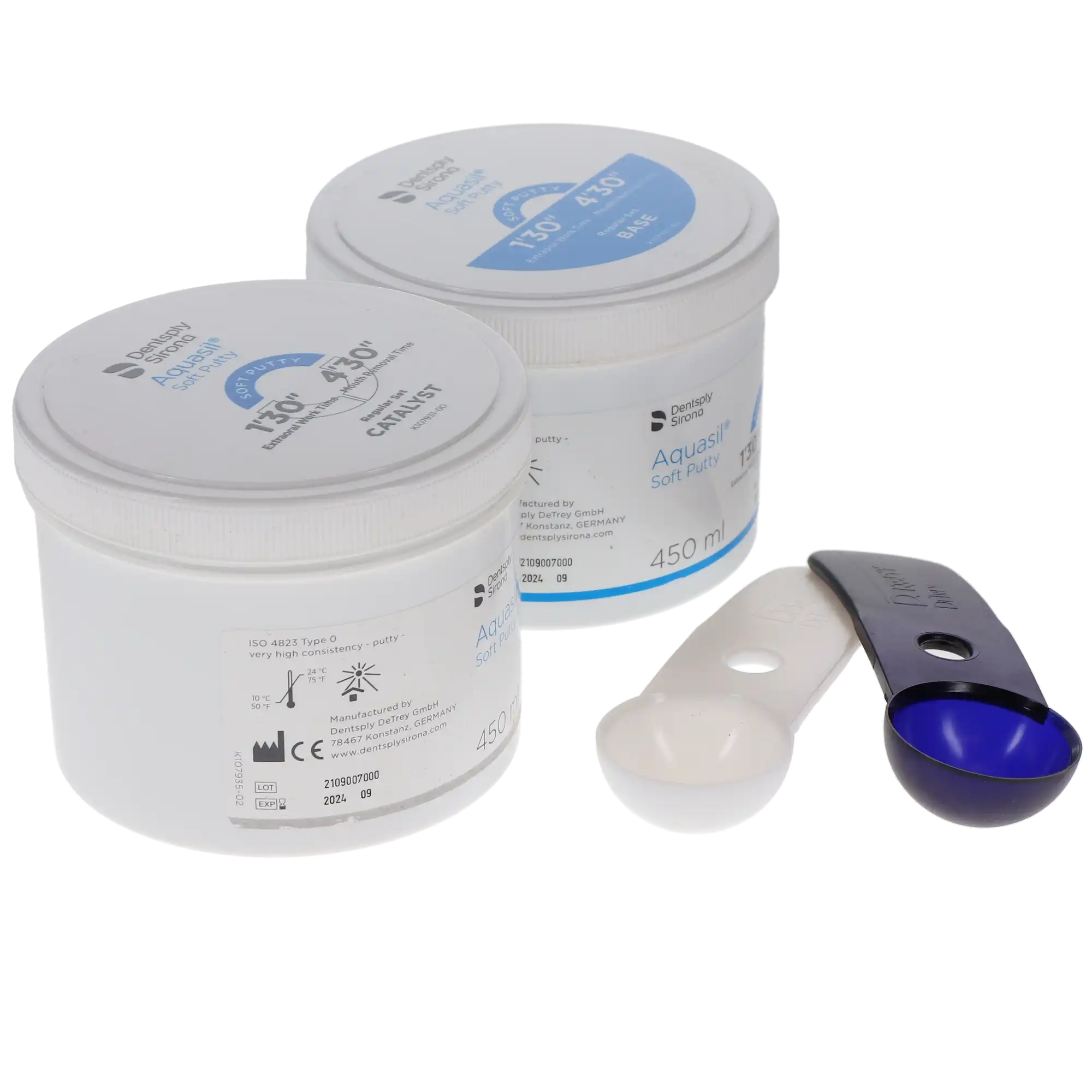 Aquasil Soft Putty Regular Set, Standard Pack, 450 mL/670 g Base and Catalyst, 2 Putty Scoops - Aquasil Soft Putty Regular Set, Standard Pack. Includes: 450 mL/670 Gm. each - Image 1