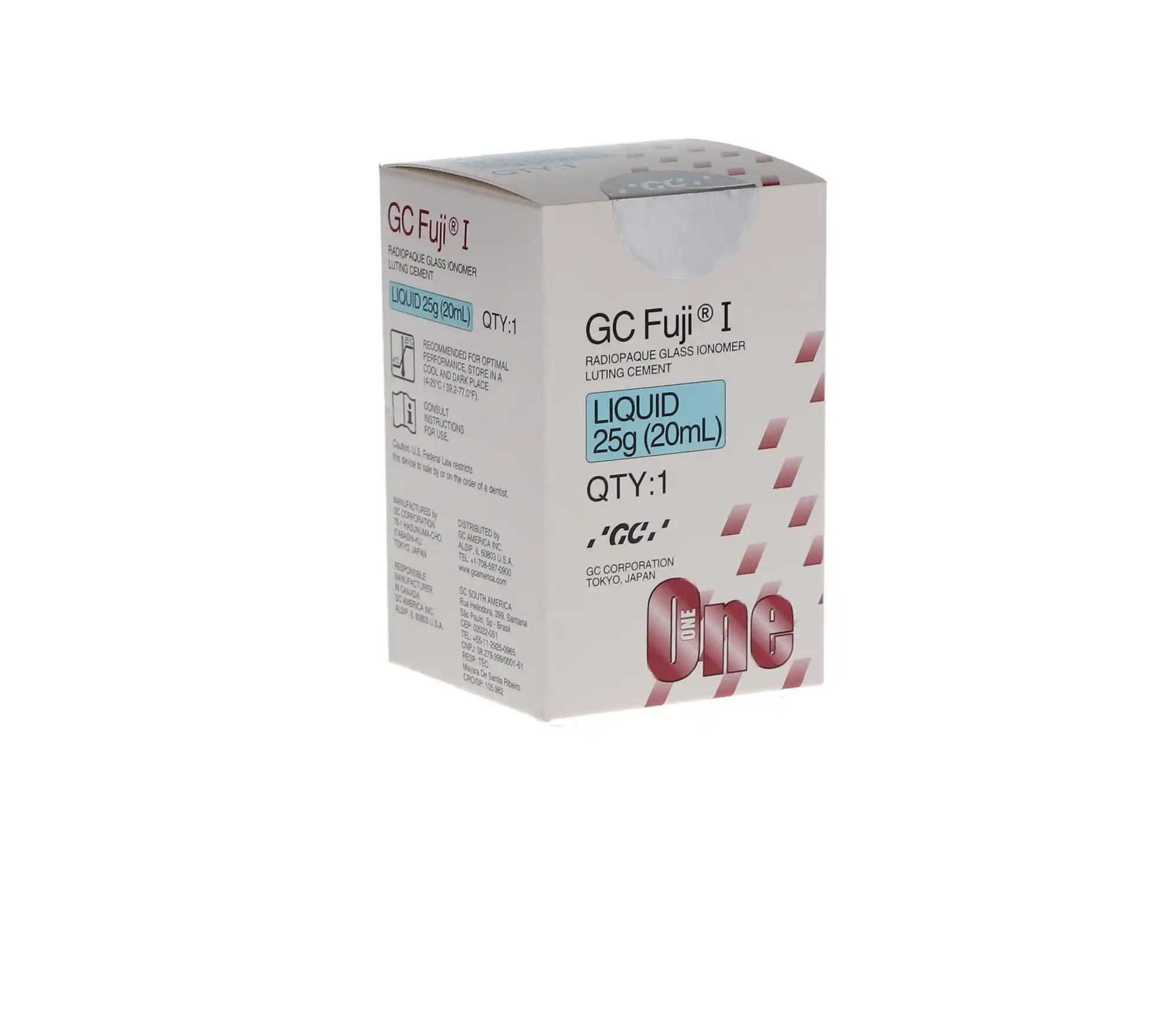 GC Fuji I Radiopaque Glass Ionomer Luting Cement, Liquid Refill, 20 ml Bottle thumbnail 3