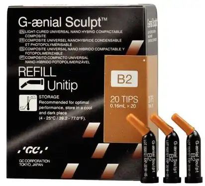 G-aenial Sculpt Universal Composite, Unitip Refill, 0.16 ml, Shade B2, 20/Pk, 009175 thumbnail 6