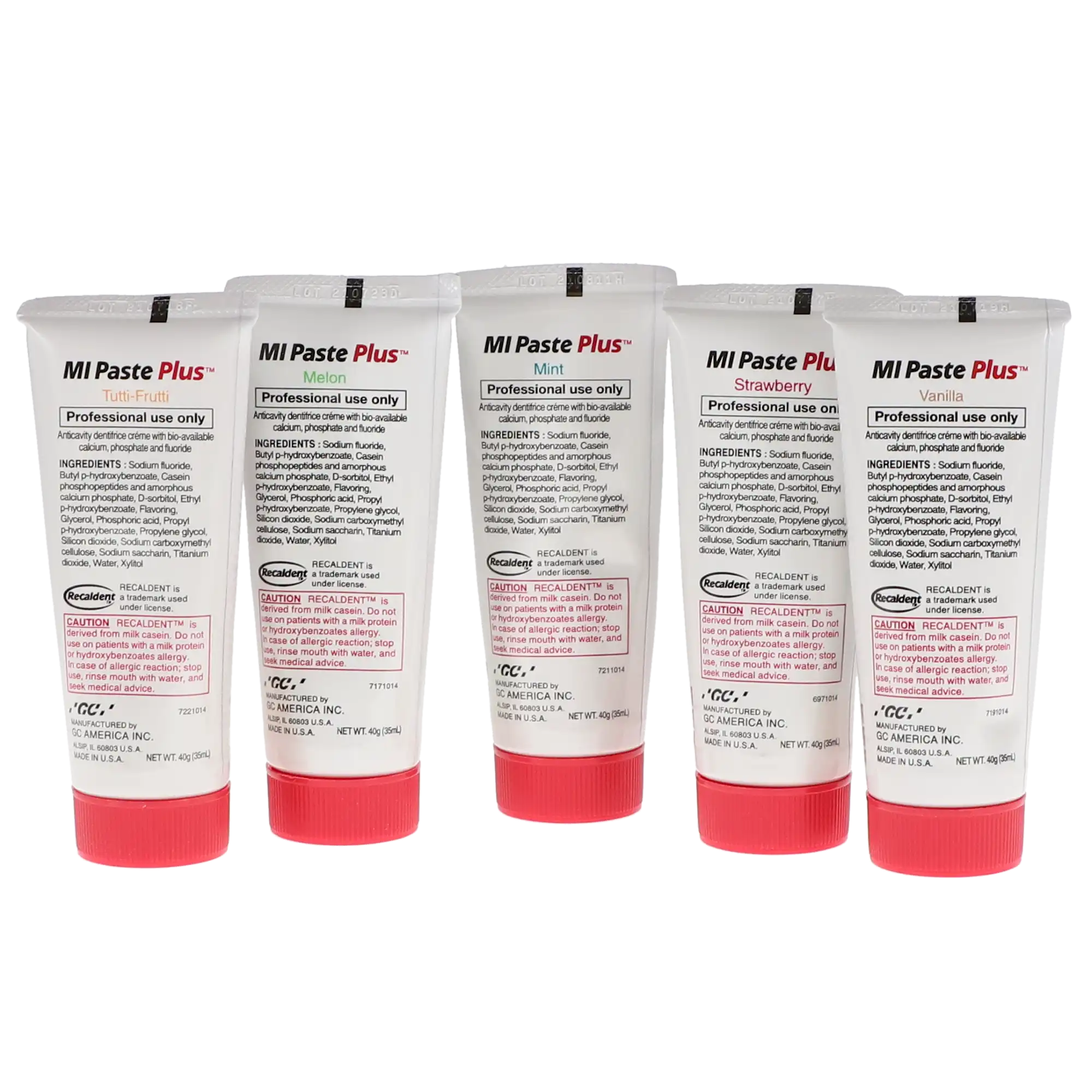 GC America MI Paste Plus Topical Tooth Crème with RECALDENT (CPP-ACP) and 900 ppm Fluoride, Assorted Flavors, 40 g Tubes, 10/Pk, 422614 thumbnail 10