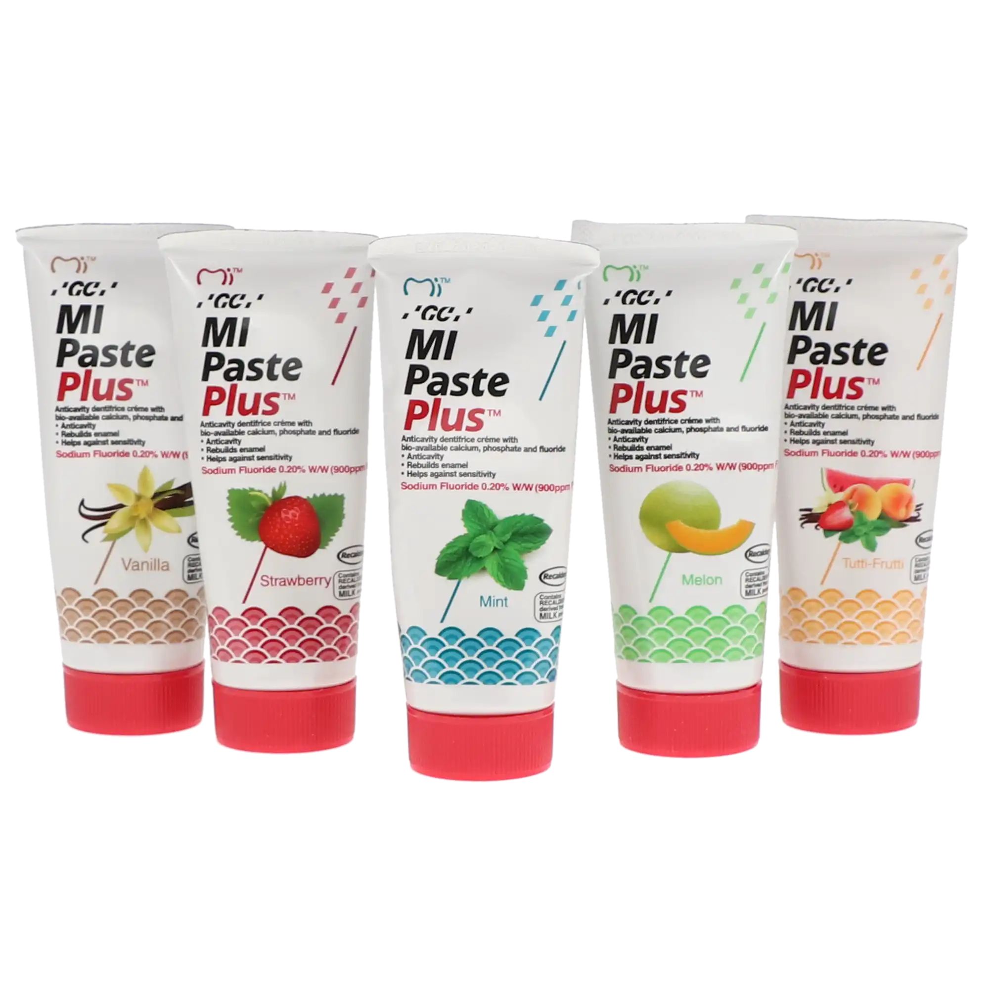 GC America MI Paste Plus Topical Tooth Crème with RECALDENT (CPP-ACP) and 900 ppm Fluoride, Assorted Flavors, 40 g Tubes, 10/Pk, 422614 thumbnail 13