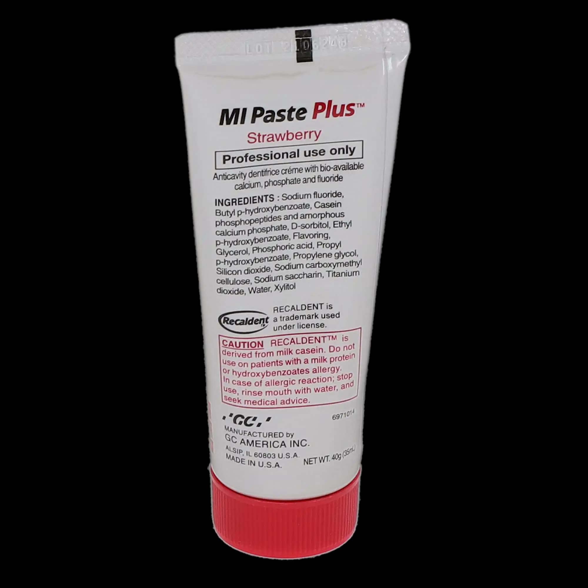 GC America MI Paste Plus Topical Tooth Crème with Fluoride, Strawberry, 40 g Tubes, 10/Box, 422886 thumbnail 4