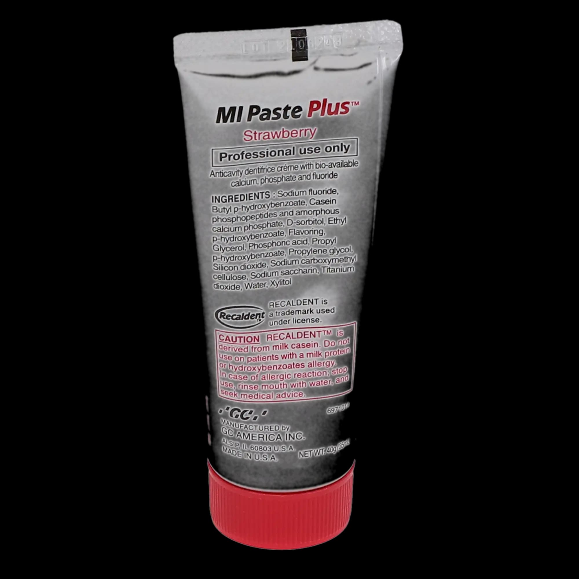 GC America MI Paste Plus Topical Tooth Crème with Fluoride, Strawberry, 40 g Tubes, 10/Box, 422886 thumbnail 3