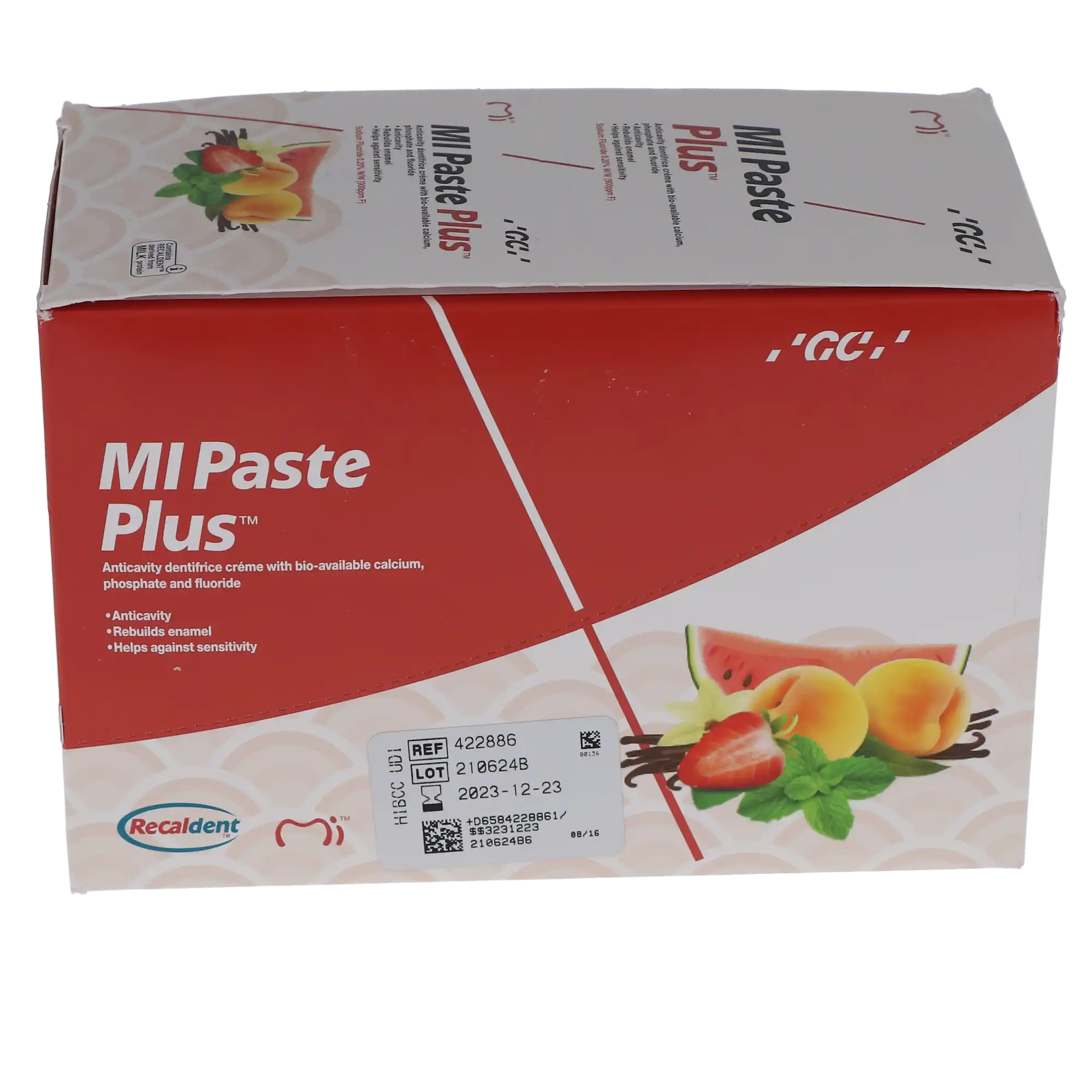 GC America MI Paste Plus Topical Tooth Crème with Fluoride, Strawberry, 40 g Tubes, 10/Box, 422886 thumbnail 5