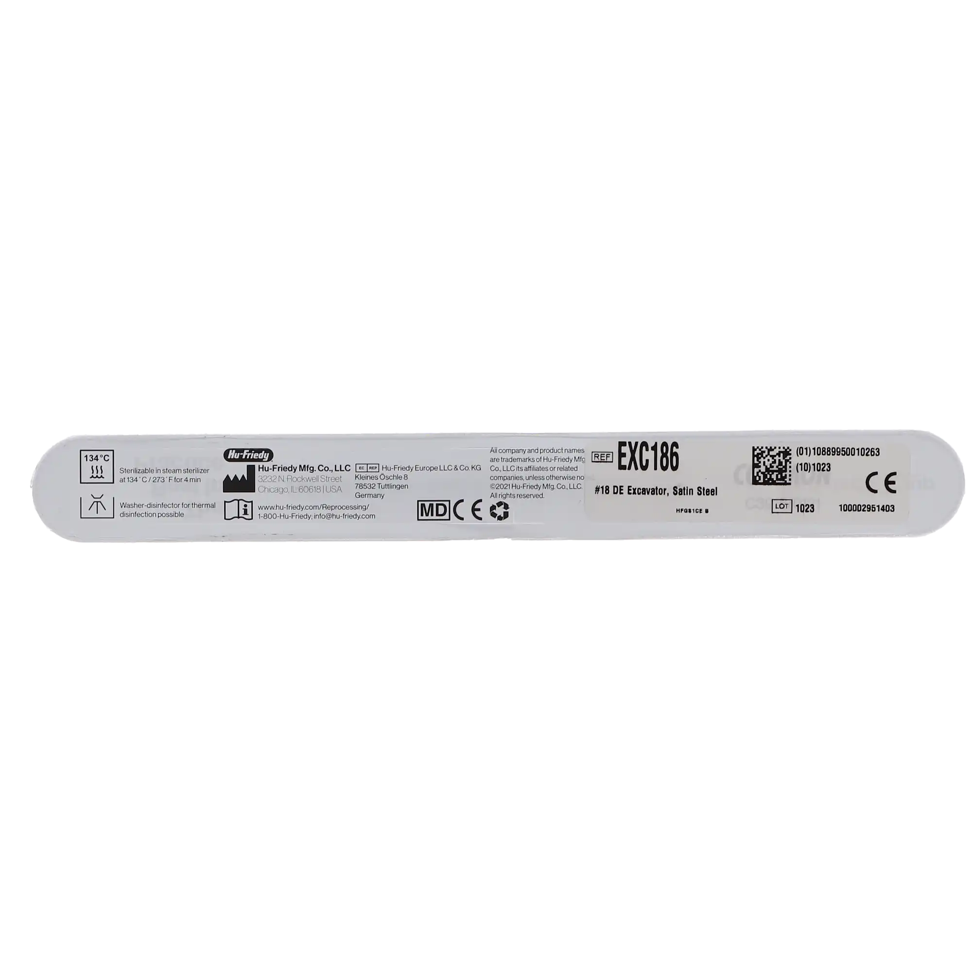Hu-Friedy #18 Double-Ended Spoon Excavator, #6 Satin Steel Handle, 1.5 mm, EXC186 thumbnail 4