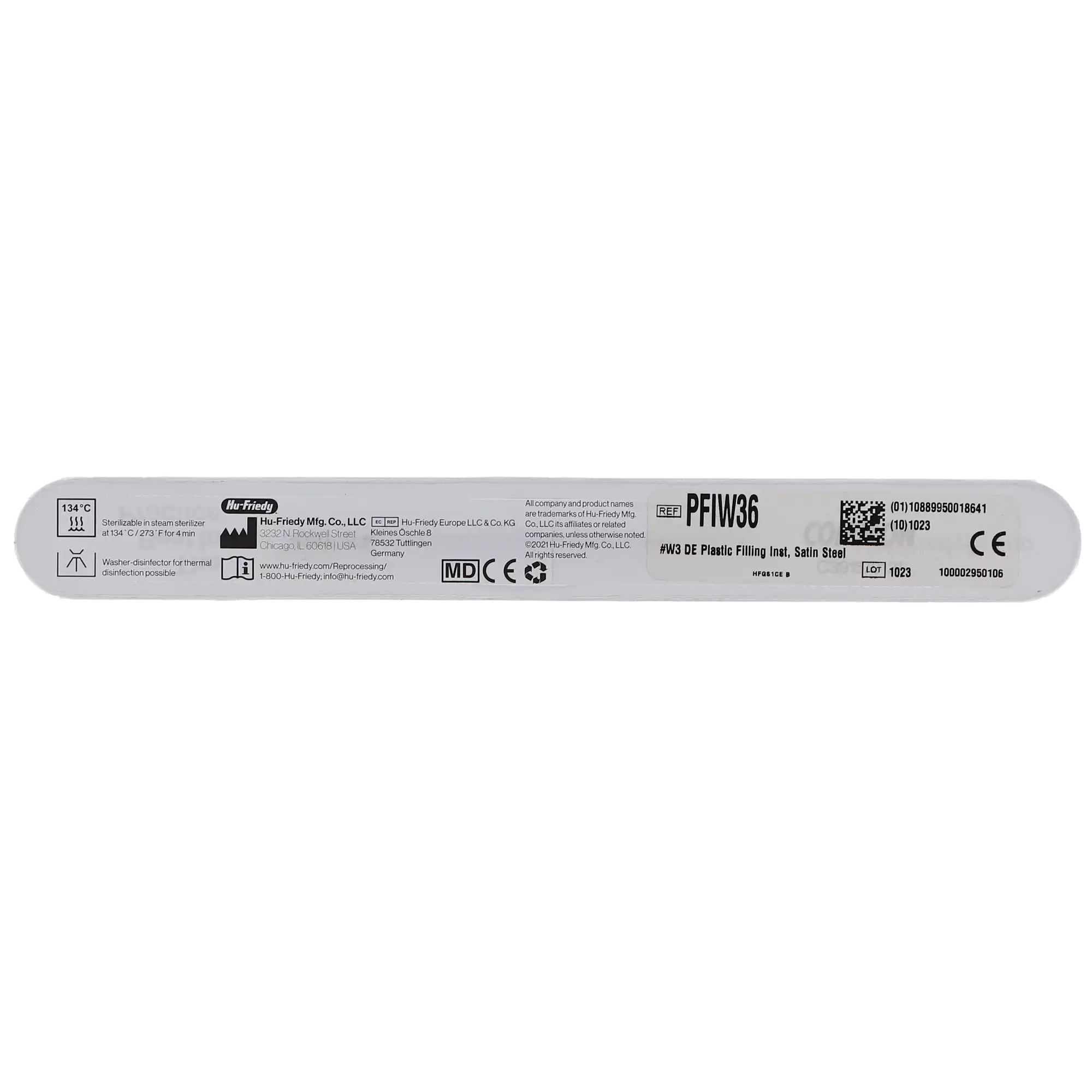 Hu-Friedy PFIW36 Plastic Filling Instrument, Double-End, W3/#6 Satin Steel Handle thumbnail 5