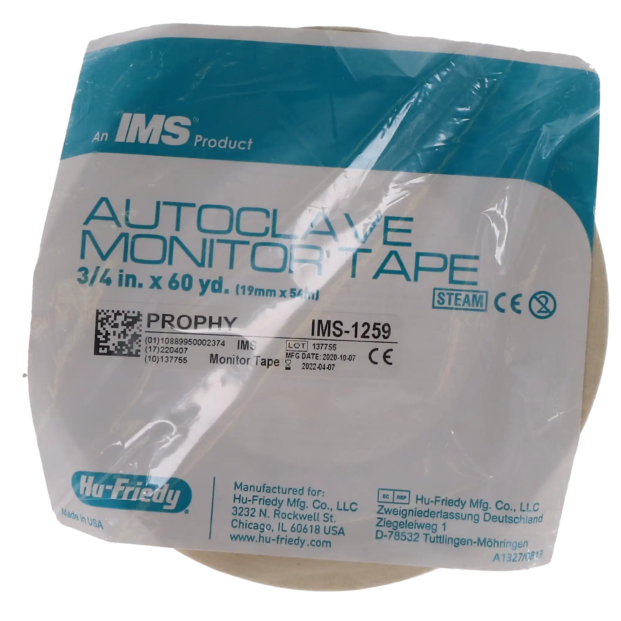 Hu-Friedy IMS Autoclave Monitor Tape, Prophy, 3/4" (19 mm) x 60 yd, IMS-1259 thumbnail 7