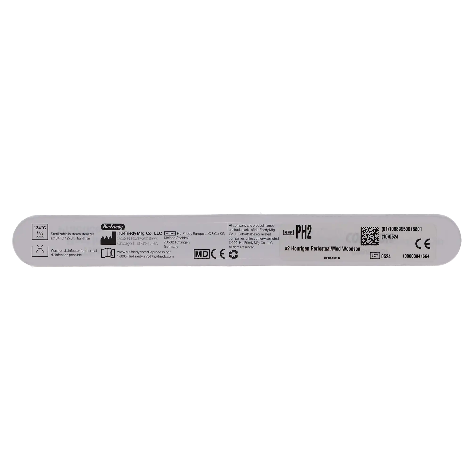 Hu-Friedy Periosteal Elevator, #2 Hourigan Modified Woodson, #41 Round Handle, Double-Ended, Stainless Steel, 1/Pk, PH2 thumbnail 4
